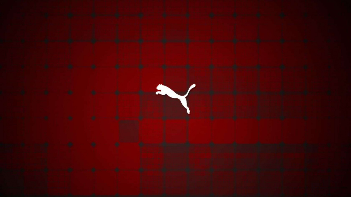 Puma, Red, Pattern, Graphics, Atmosphere. Wallpaper in 1366x768 Resolution