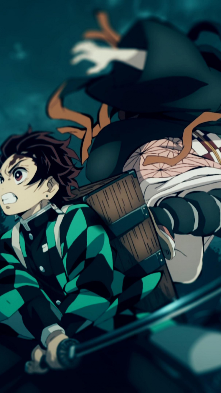 恶魔杀手kimetsu no Yaiba, Shnen漫画, 套, 卡通, Azure 壁纸 750x1334 允许