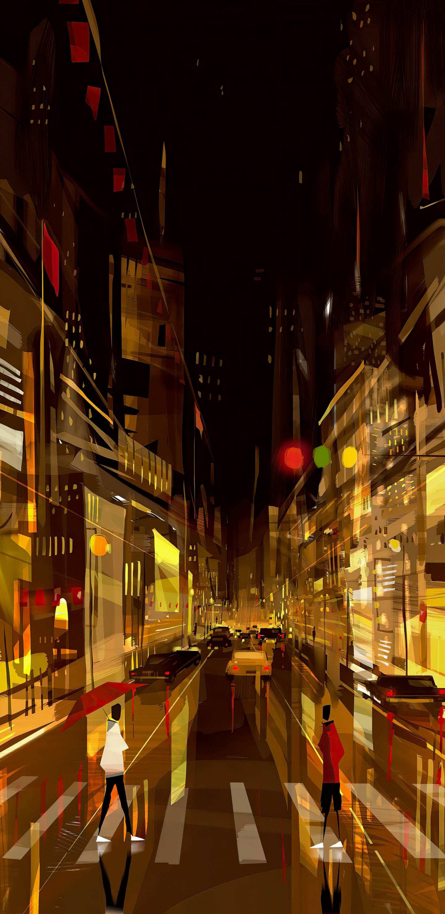 Night, Zebra Crossing, Pedestrian, Street Light, Sidewalk. Wallpaper in 1440x2960 Resolution