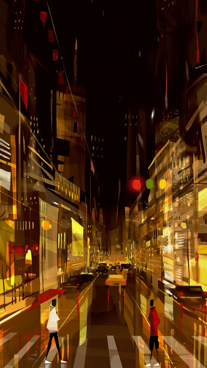 Nuit, Passage Piéton, Les Piétons, Lumière de Rue, Rue. Wallpaper in 720x1280 Resolution