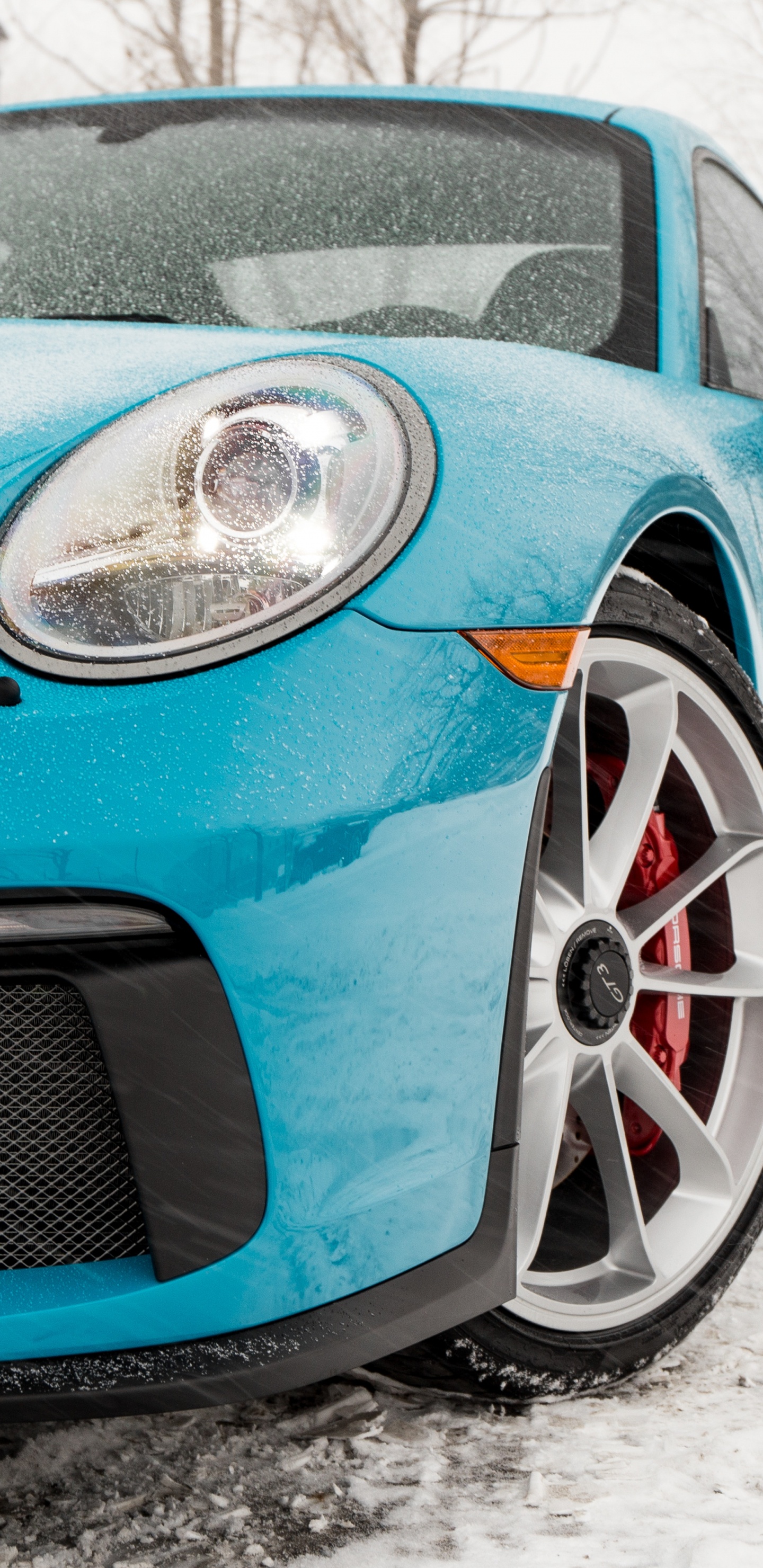 Blue Bmw m 3 Coupe on Snow Covered Ground During Daytime. Wallpaper in 1440x2960 Resolution