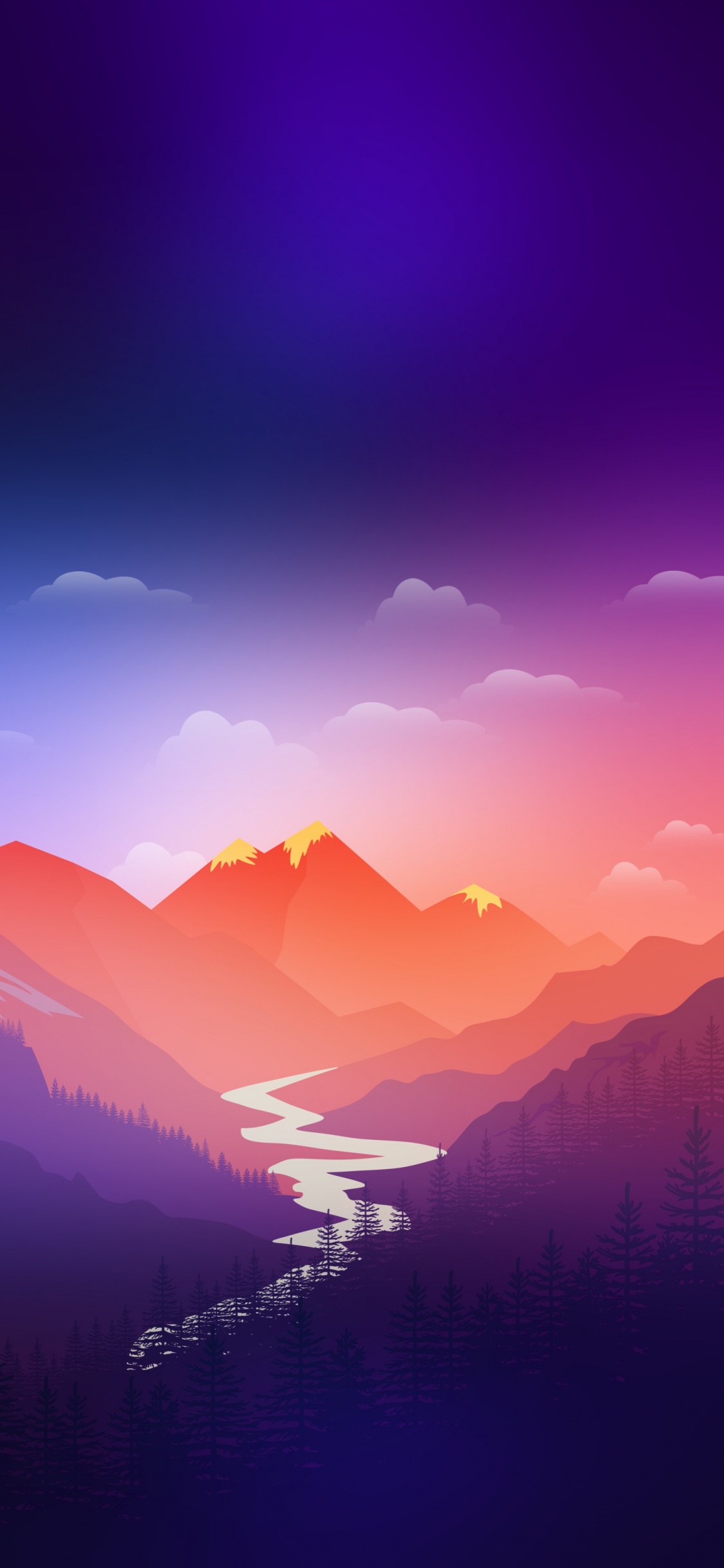 Montaje de Escenografía, Ambiente, Afterglow, Montaña, Paisaje Natural. Wallpaper in 1125x2436 Resolution