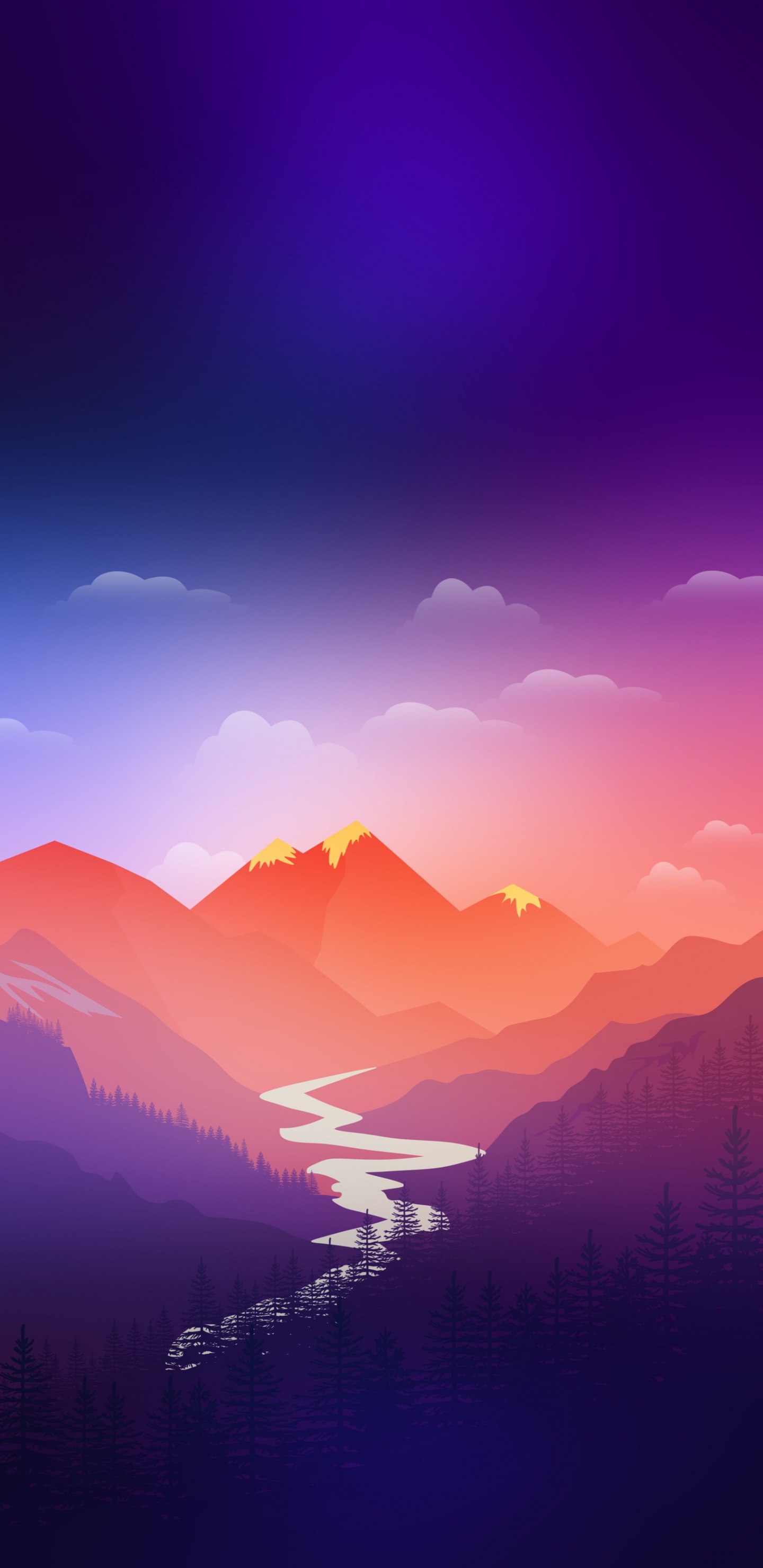 Montaje de Escenografía, Ambiente, Afterglow, Montaña, Paisaje Natural. Wallpaper in 1440x2960 Resolution