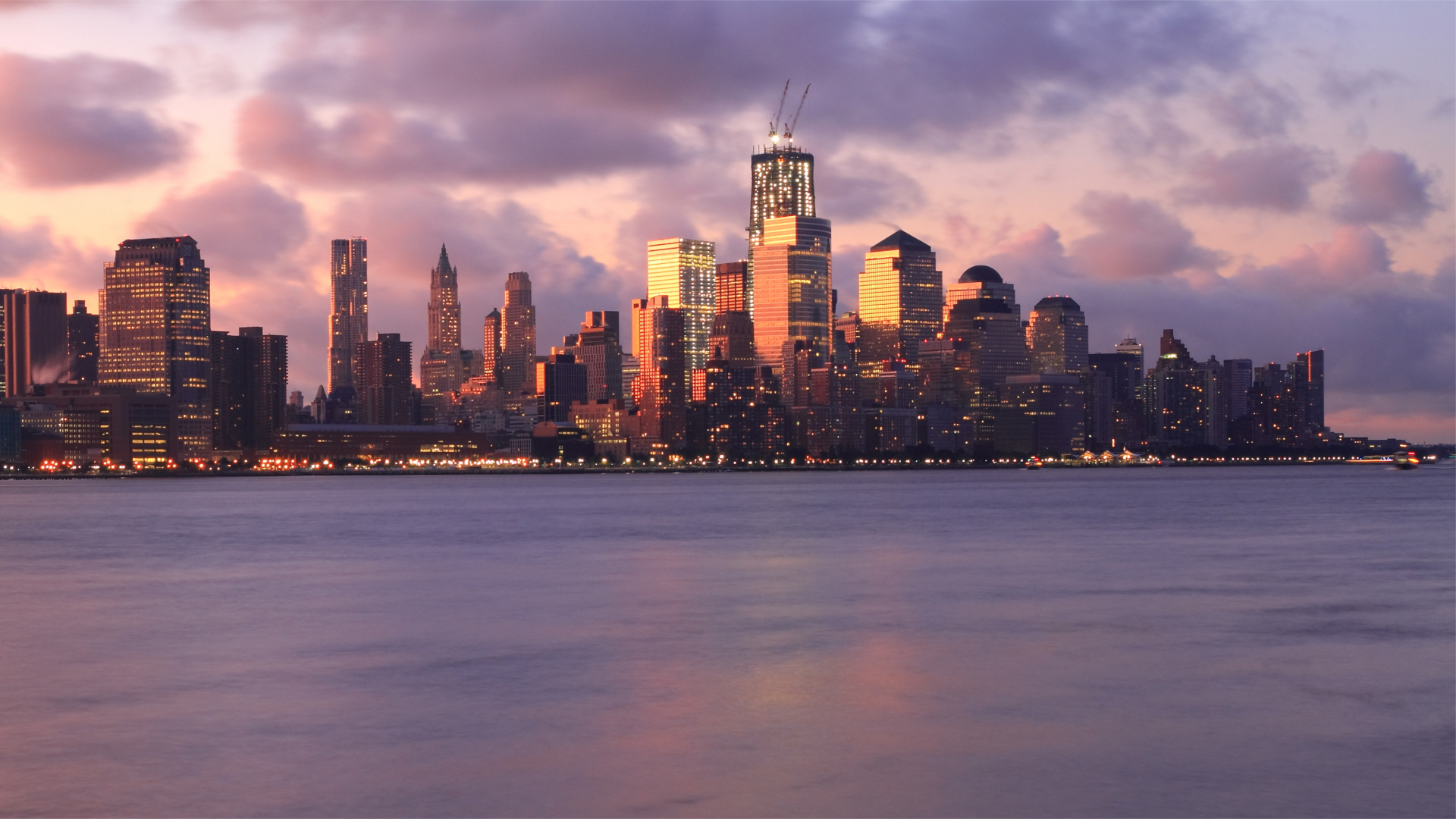 City Skyline During Night Time. Wallpaper in 1920x1080 Resolution