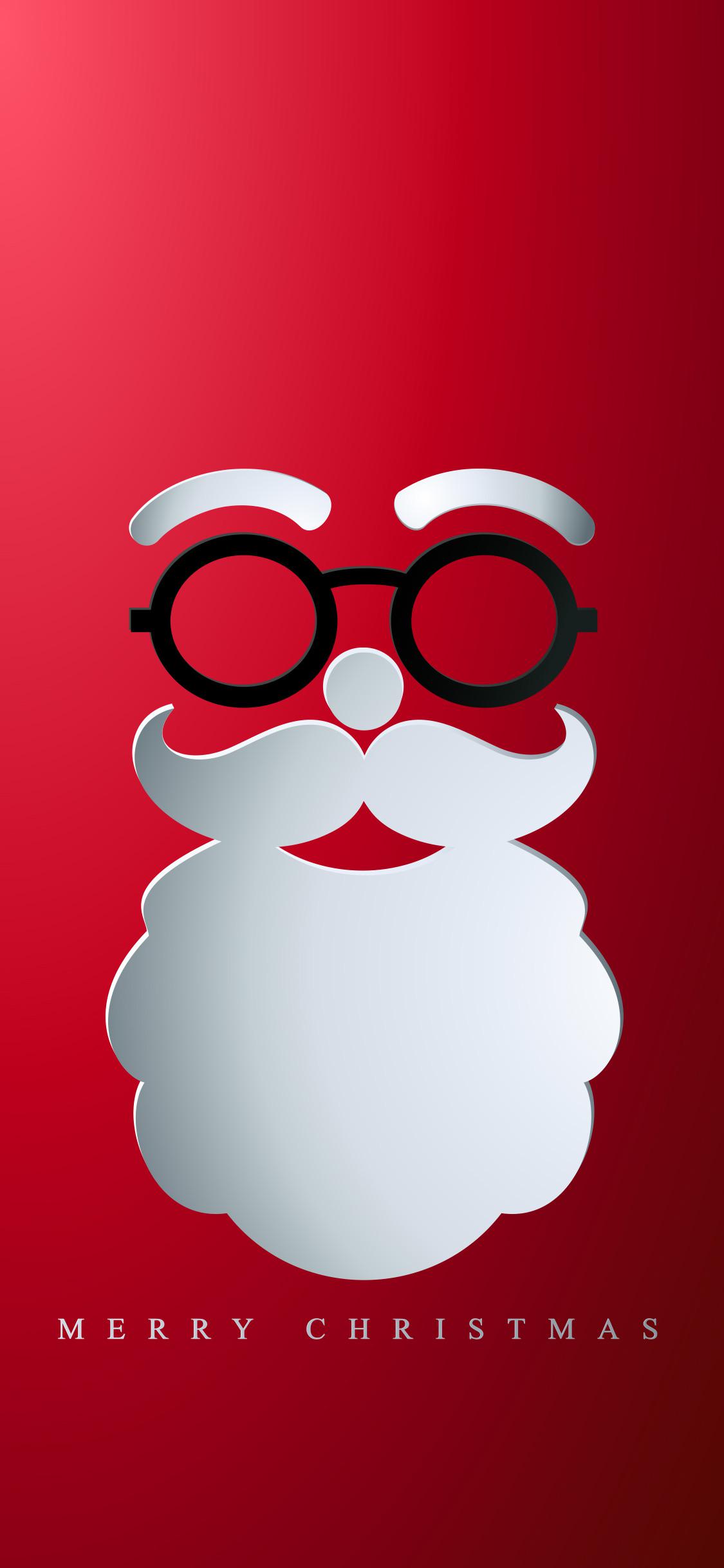 Neujahr, Santa Face Papier Geschnitten, Weihnachten, Weihnachtsmann, Rentier. Wallpaper in 1125x2436 Resolution