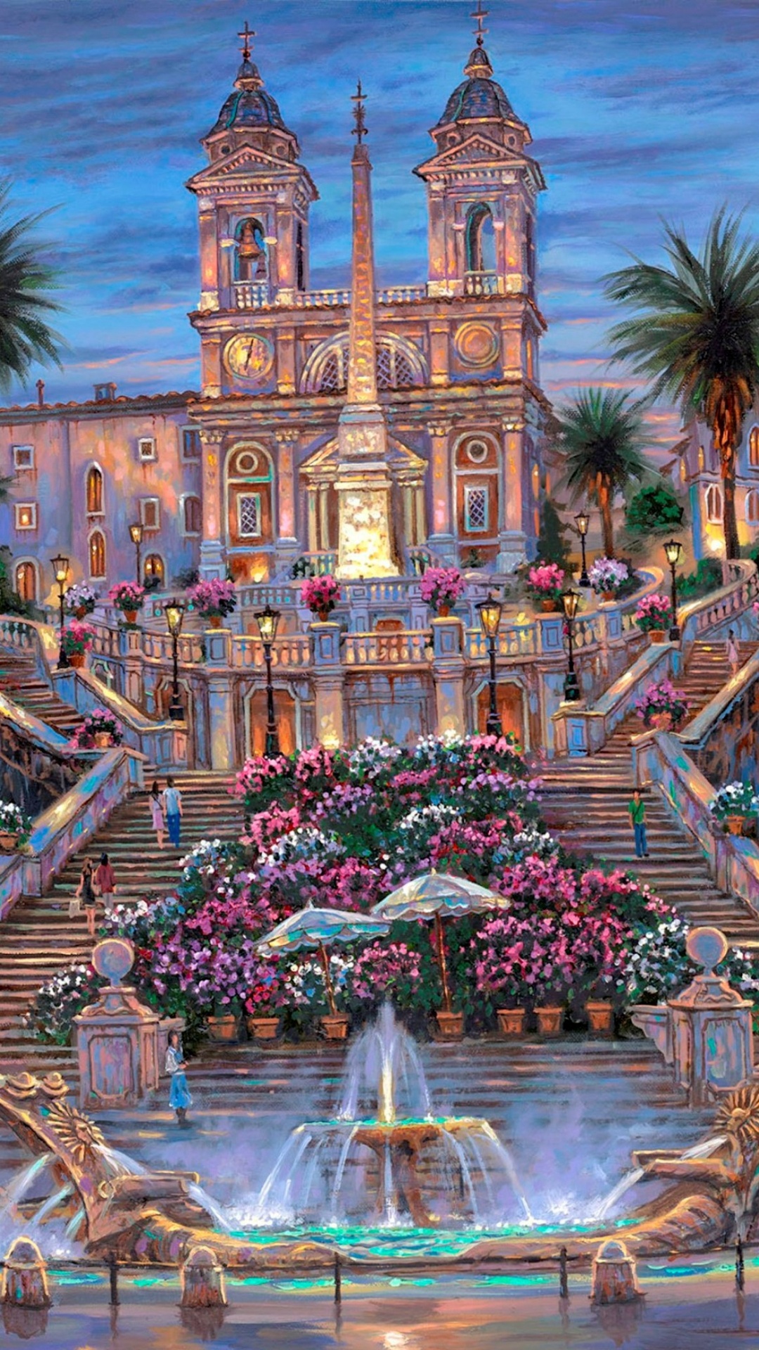 Edificio de Hormigón Marrón Con Fuente en Frente. Wallpaper in 1080x1920 Resolution