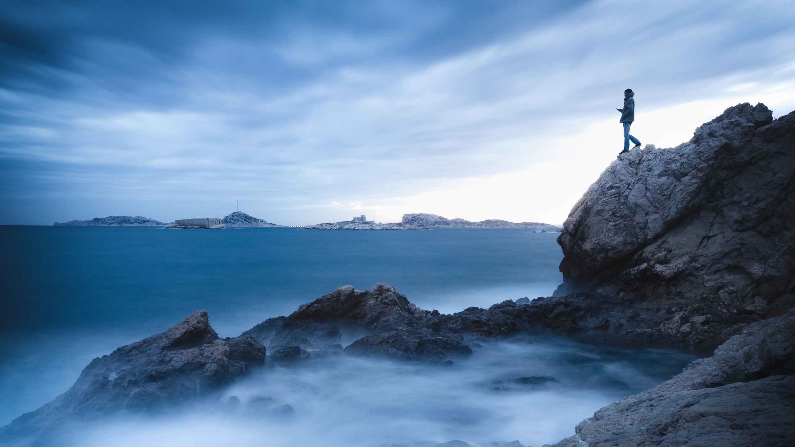 大海, 海洋, 海岸, 岸边, 天空 壁纸 2560x1440 允许