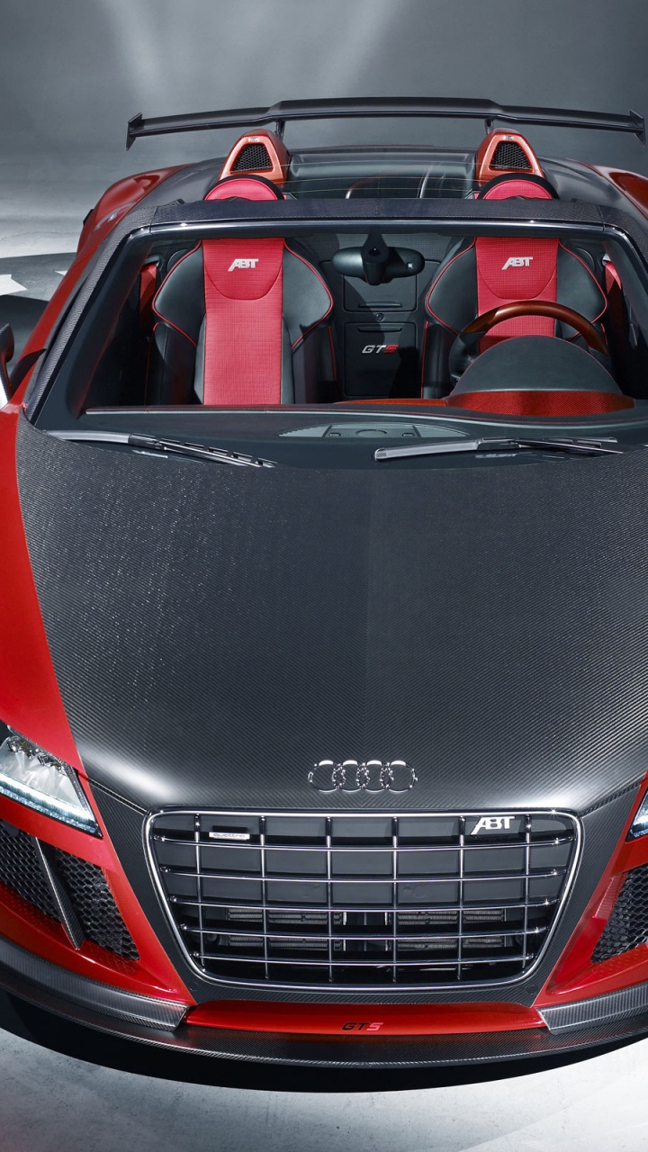 Red Audi r 8 in a White Room. Wallpaper in 720x1280 Resolution