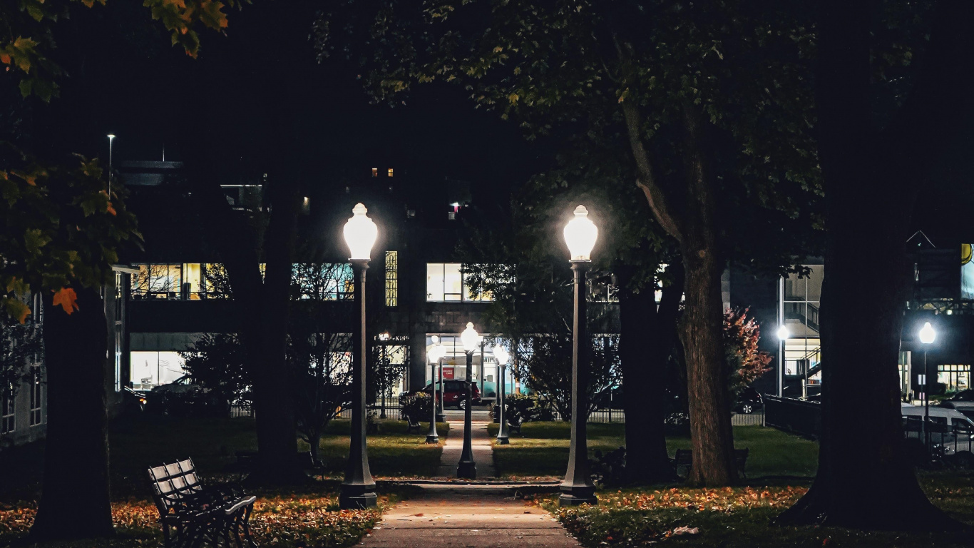 Nacht, Automotive Lighting, Blatt, Branch, Street Light. Wallpaper in 1366x768 Resolution