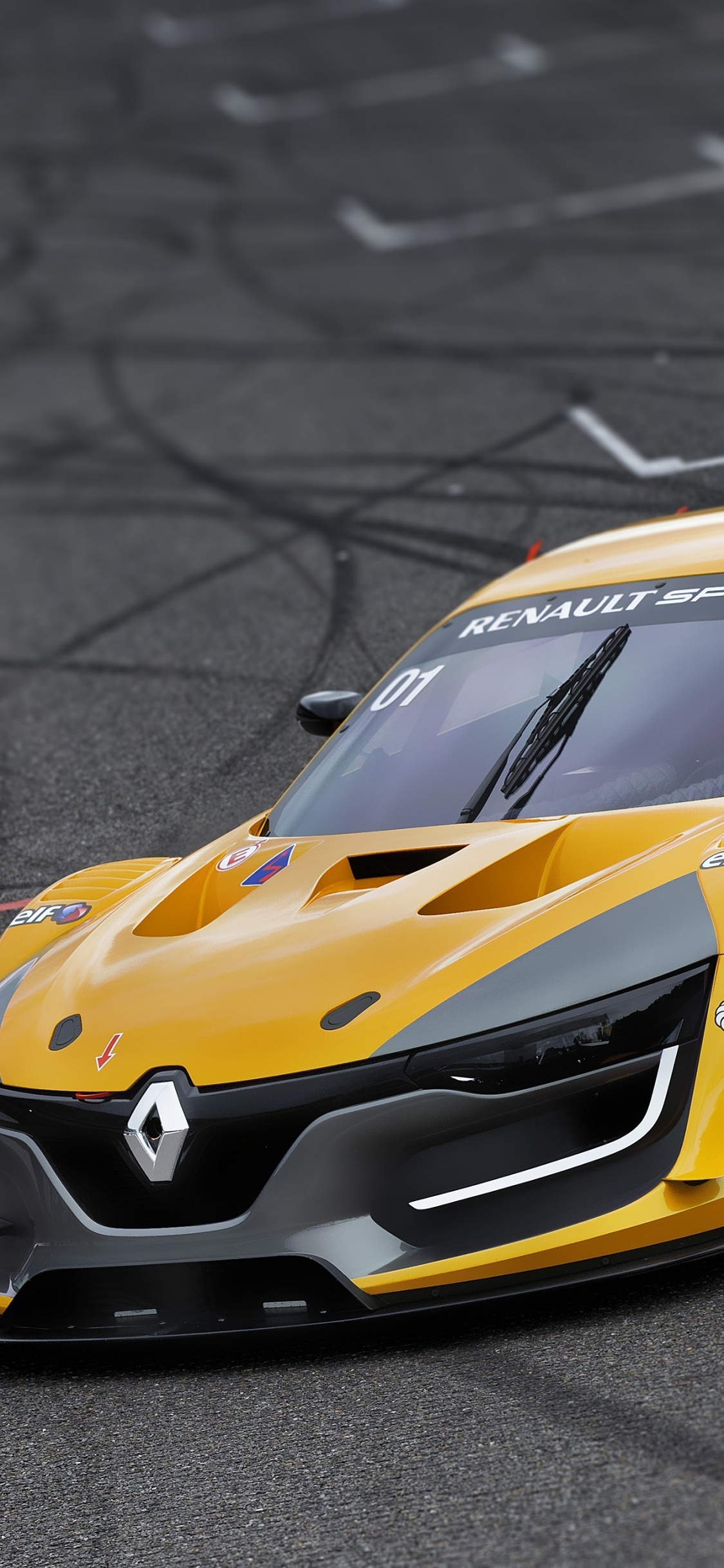 Gelb-schwarzer Porsche 911 Unterwegs. Wallpaper in 1125x2436 Resolution