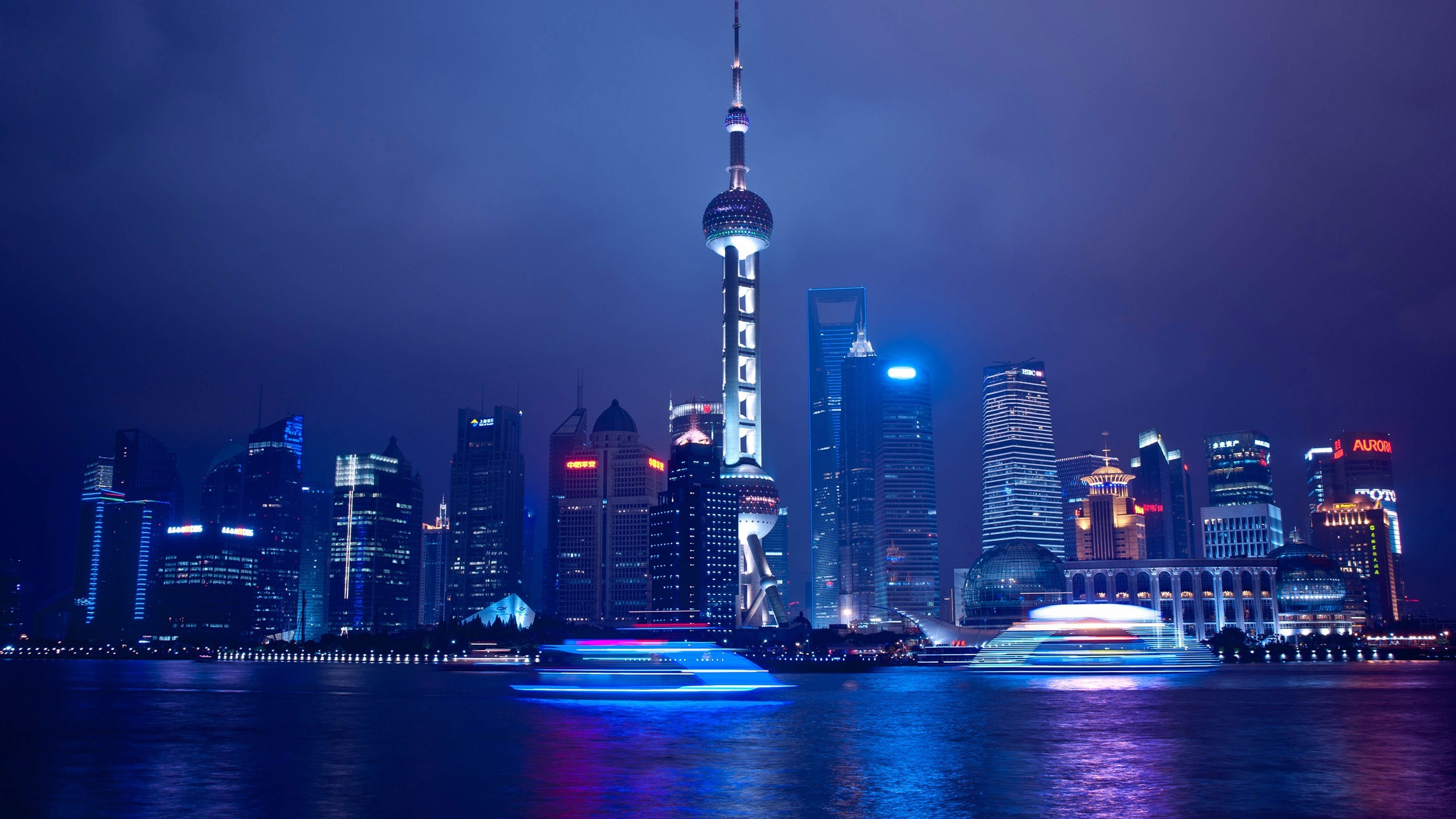 City Skyline During Night Time. Wallpaper in 2560x1440 Resolution