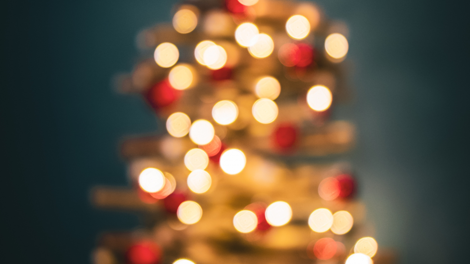 Red and White Christmas Tree With Lights. Wallpaper in 1920x1080 Resolution