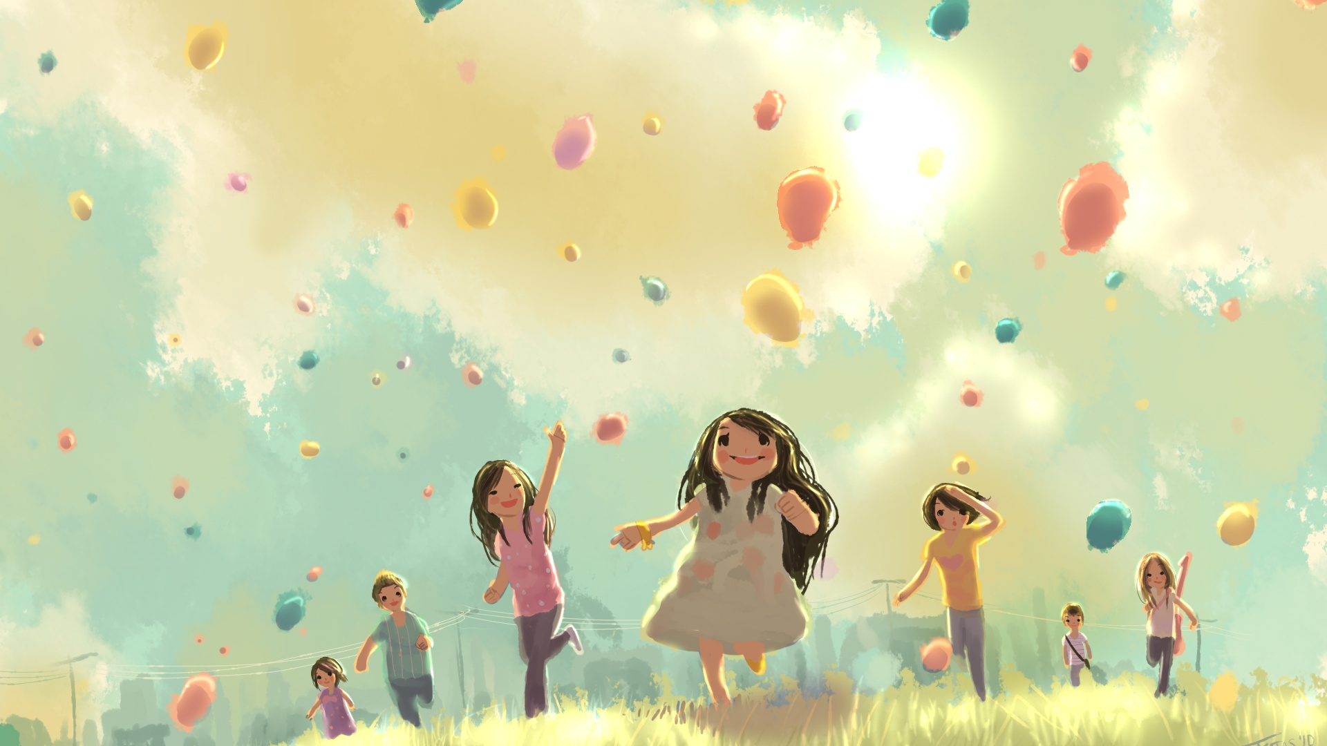 友谊, 粉红色, 阳光, 气囊, 小指 壁纸 1920x1080 允许