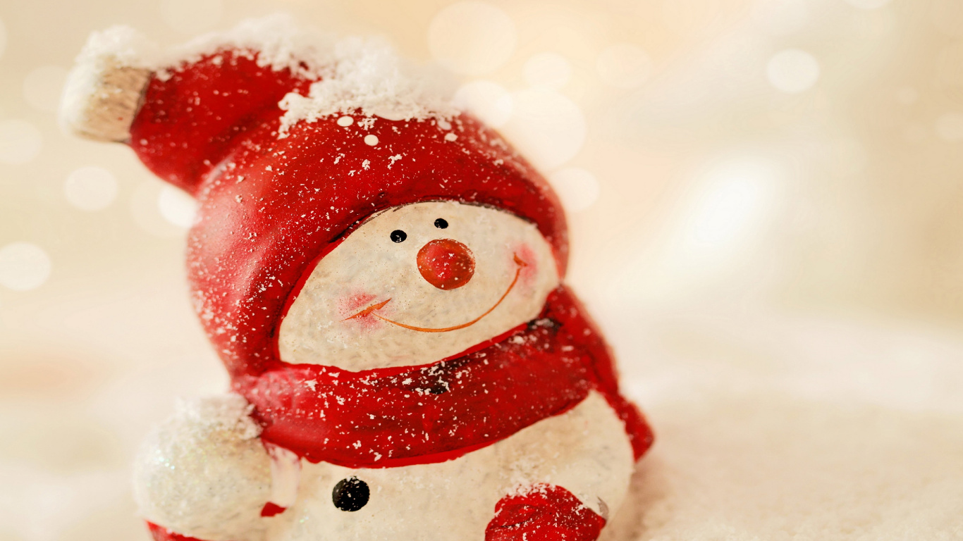 Snowman, Christmas Day, Christmas, Christmas Ornament, Fondos Para Celular Navideos. Wallpaper in 1366x768 Resolution