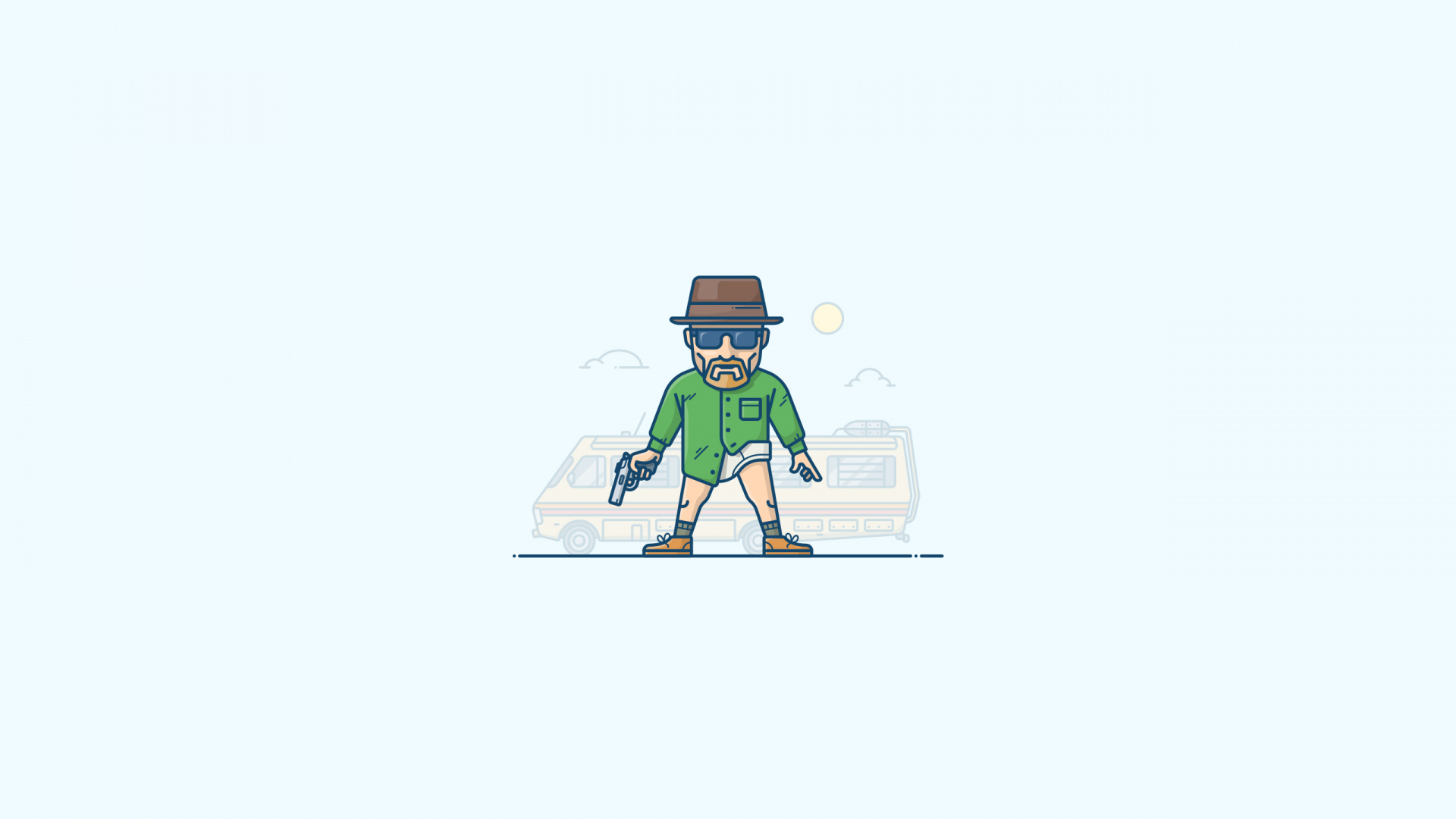 Man in Green Jacket and Green Pants Illustration. Wallpaper in 1920x1080 Resolution