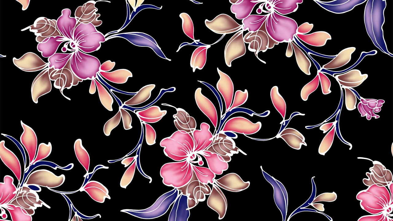 Illustration de Fleur Violette et Brune. Wallpaper in 1280x720 Resolution