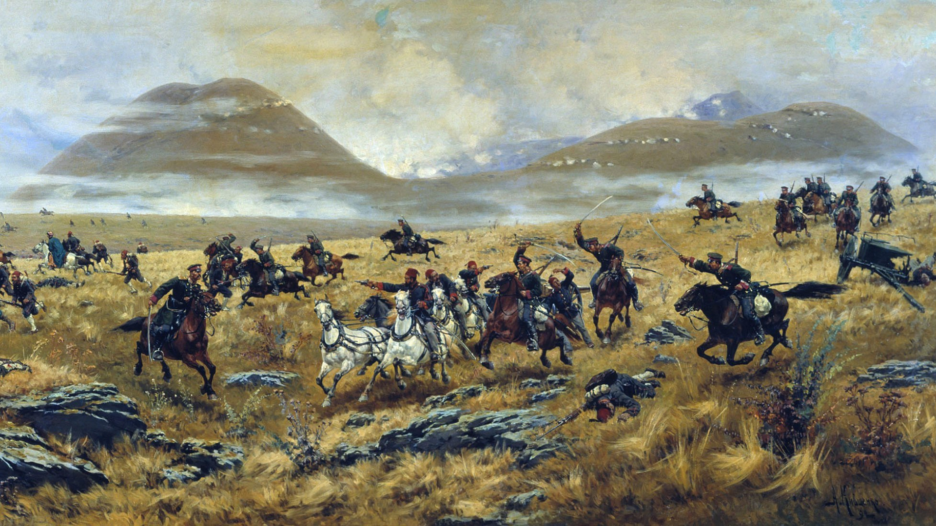 Bataille, L'écorégion, Steppe, Art, Russie. Wallpaper in 1920x1080 Resolution