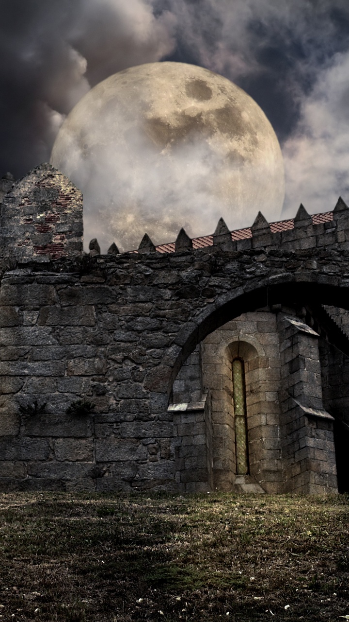 Bâtiment en Briques Grises Sous Ciel Bleu. Wallpaper in 720x1280 Resolution