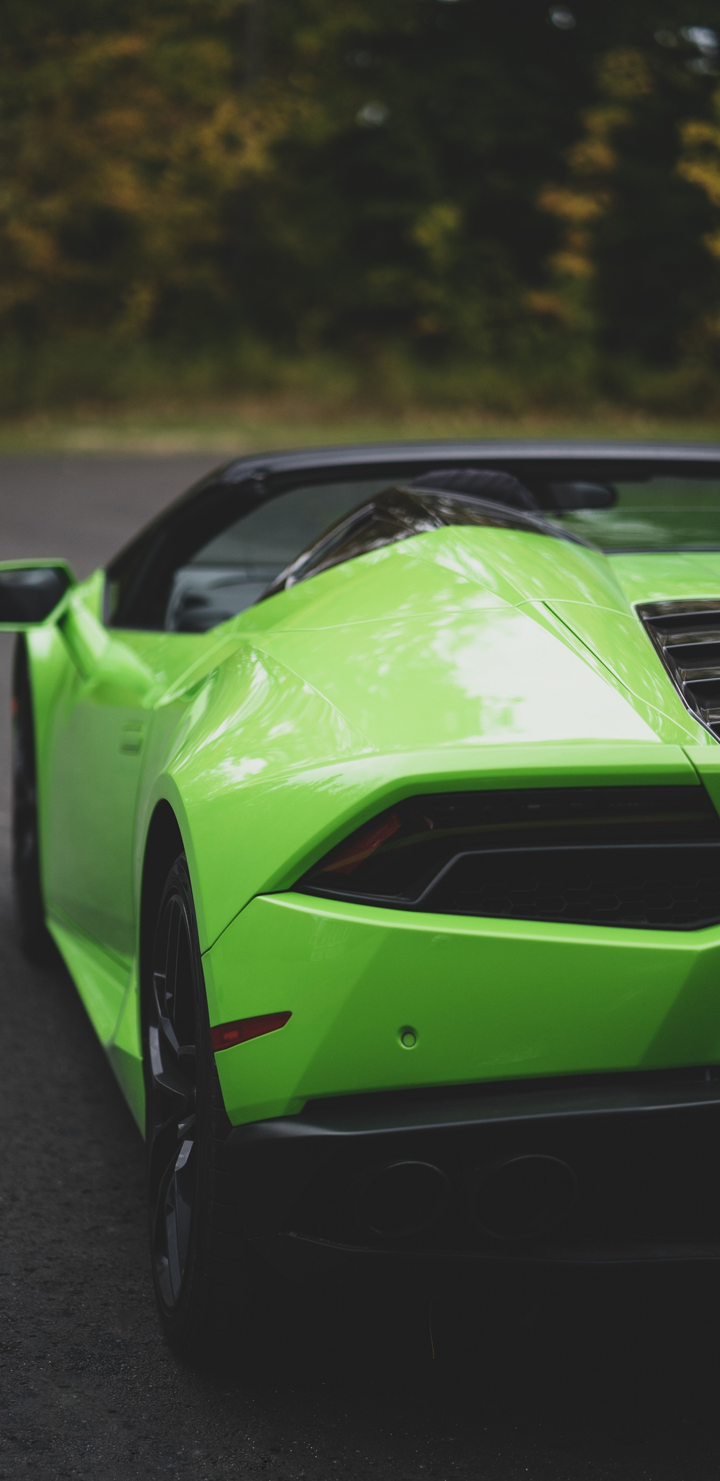 Lamborghini Aventador Verde en la Carretera Durante el Día. Wallpaper in 1440x2960 Resolution