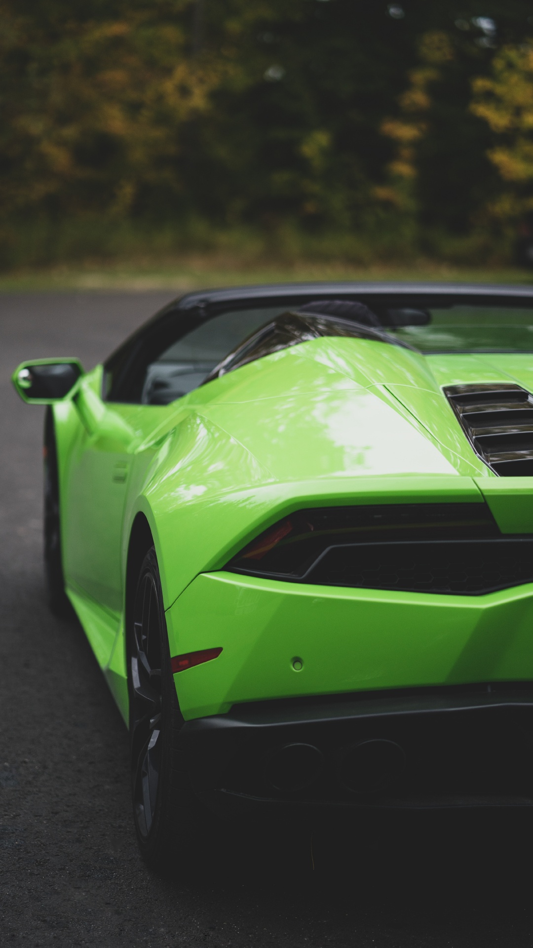Lamborghini Aventador Verte Sur Route Pendant la Journée. Wallpaper in 1080x1920 Resolution
