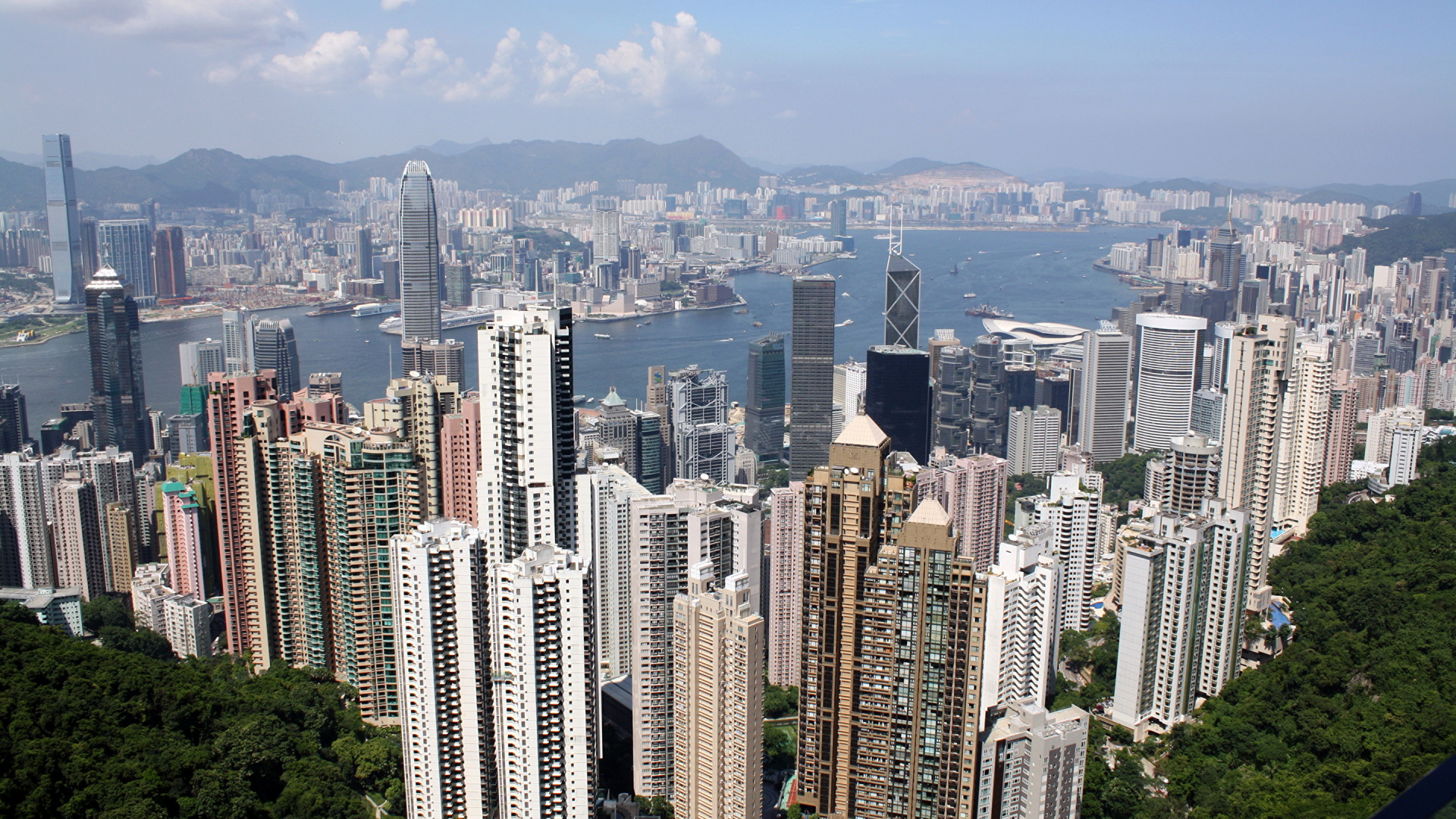 香港, 维多利亚港, 城市景观, 城市, 大都会 壁纸 1920x1080 允许