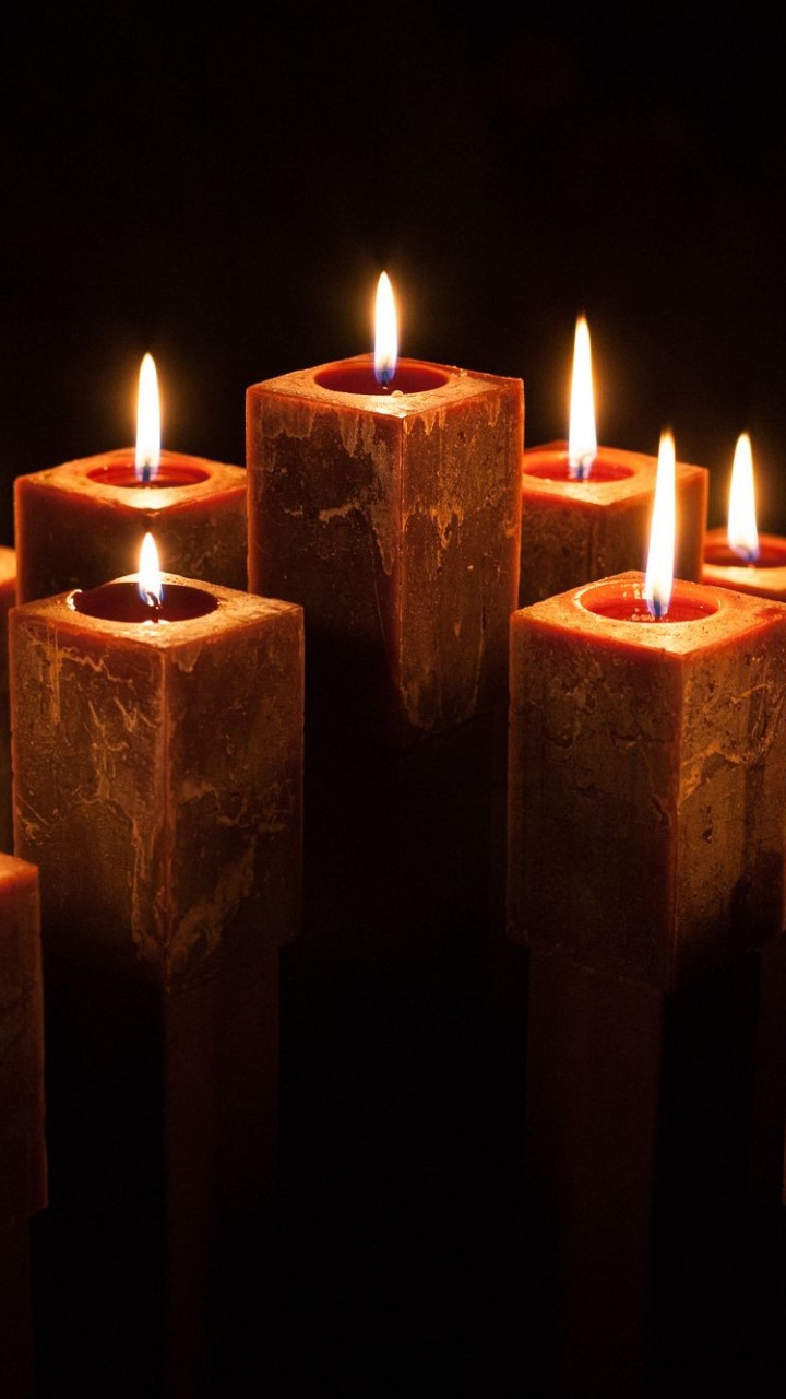 Kerze, Licht, Flamme, Wachs, Innenarchitektur. Wallpaper in 720x1280 Resolution