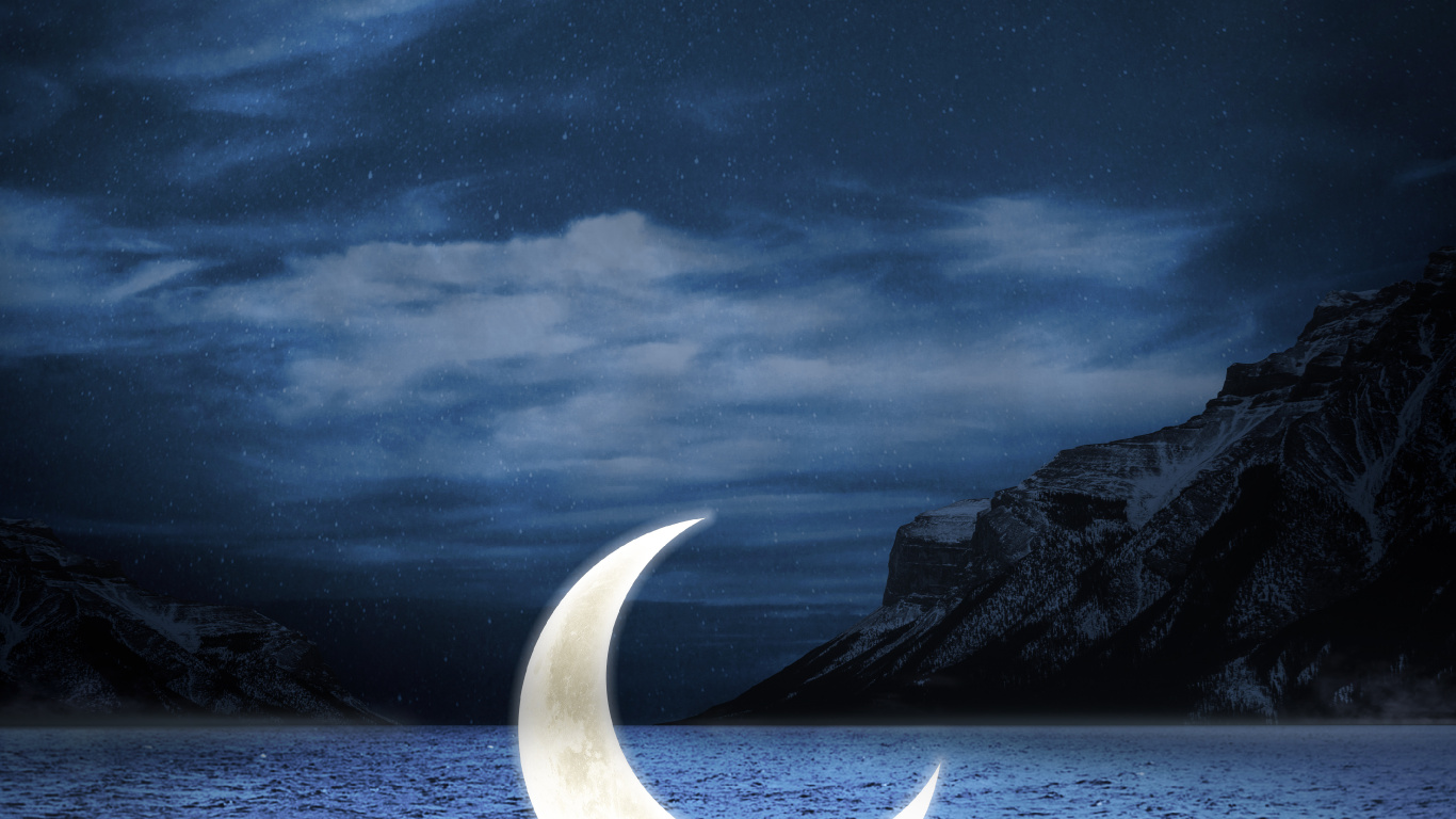 Naturaleza, Luna, Agua, Ambiente, Los Recursos de Agua. Wallpaper in 1366x768 Resolution