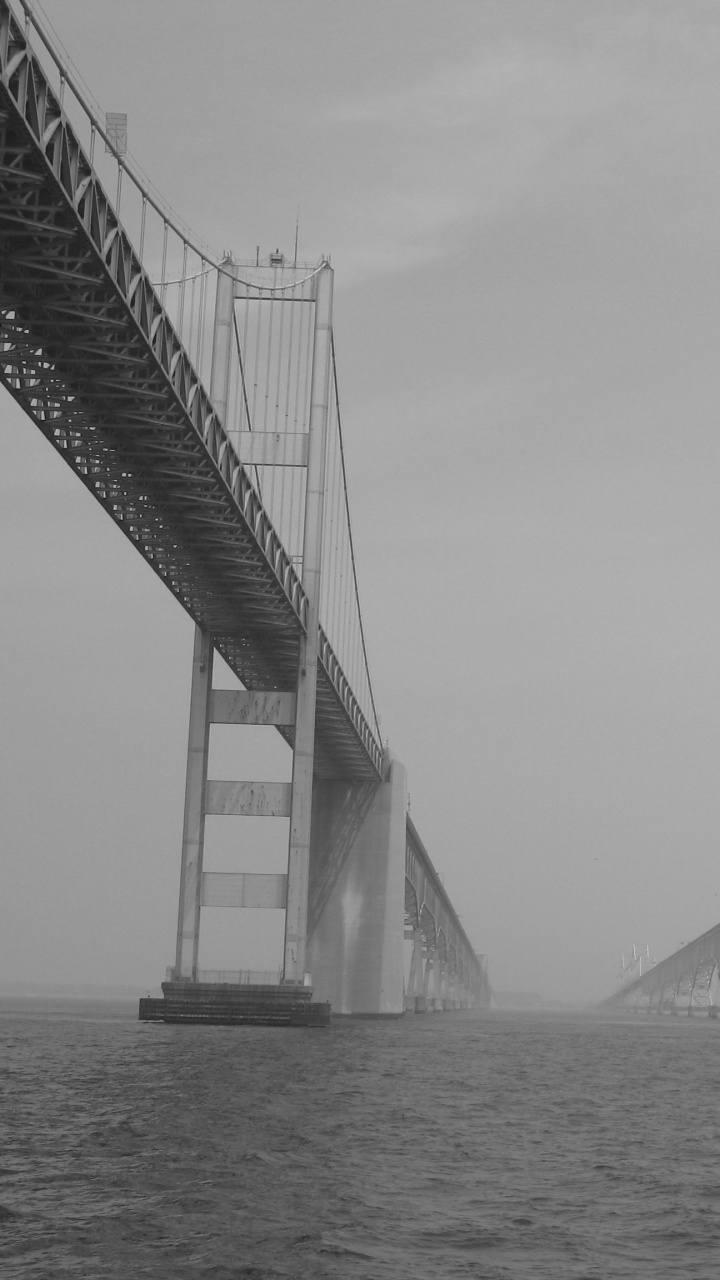 Grayscale Photo of Bridge Over Water. Wallpaper in 720x1280 Resolution