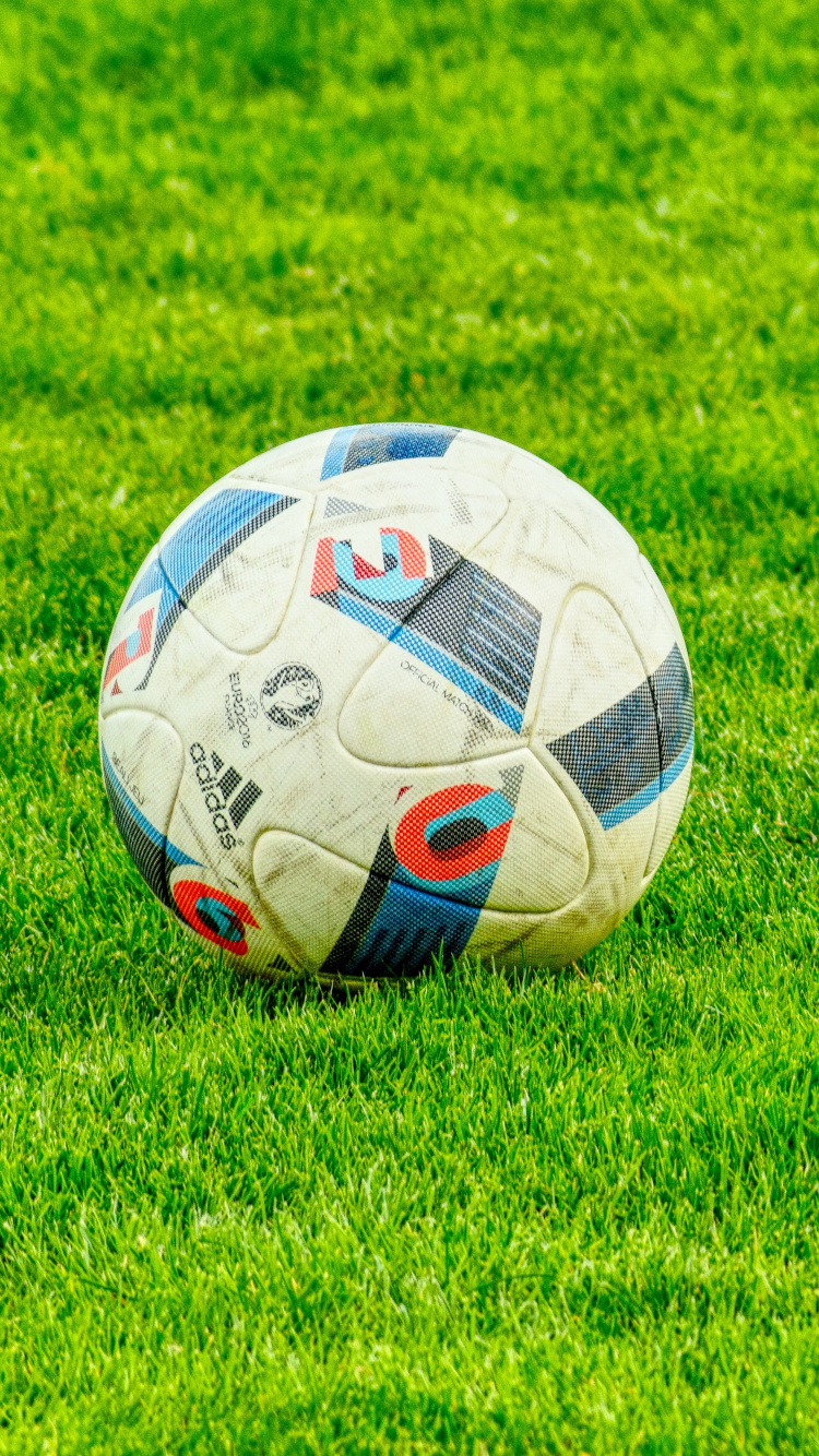 White Soccer Ball on Green Grass Field During Daytime. Wallpaper in 750x1334 Resolution