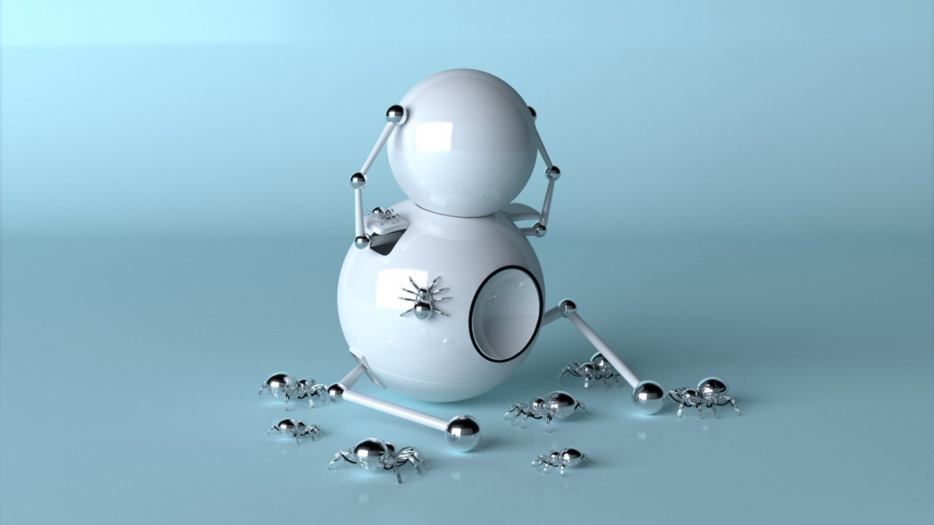 Weiße Runde Kugel Auf Weißer Fläche. Wallpaper in 1920x1080 Resolution