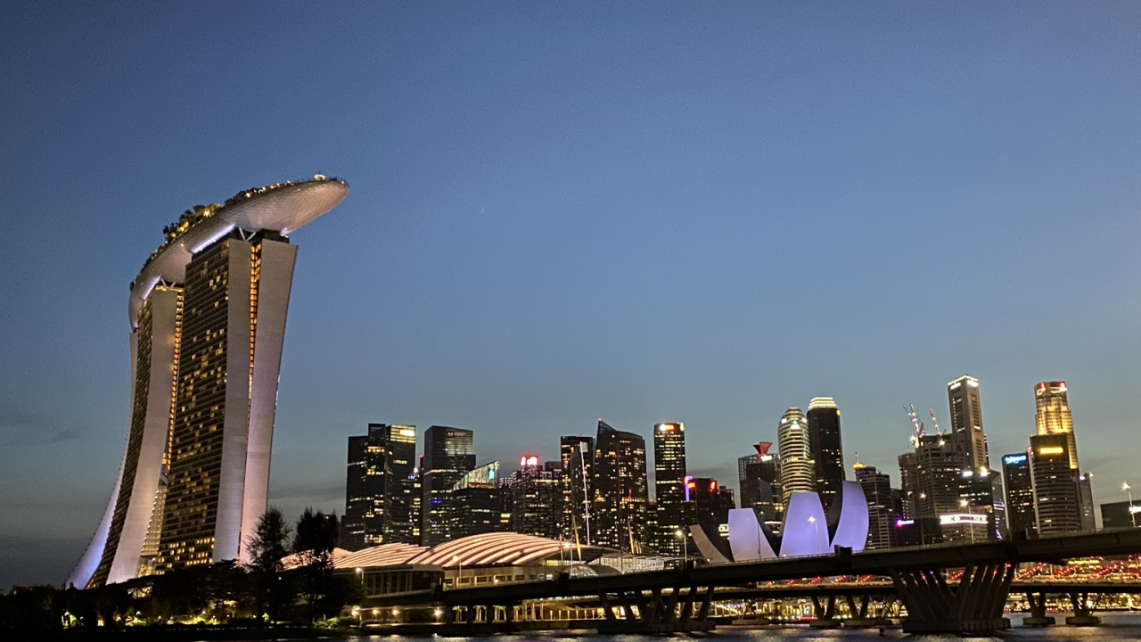 Singapur, Stadtlandschaften, Wasser, Tower Block, Metropole. Wallpaper in 1280x720 Resolution