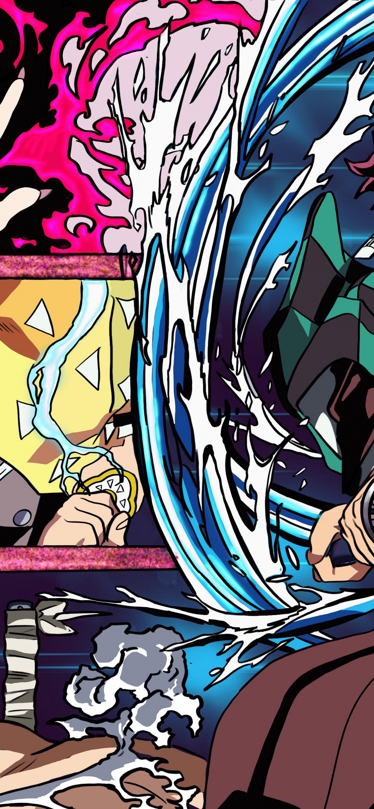 Anime, Kamado Tanjiro, Tanjiro Kamado, Nezuko Kamado, es Wäscht Sich Nicht. Wallpaper in 1242x2688 Resolution