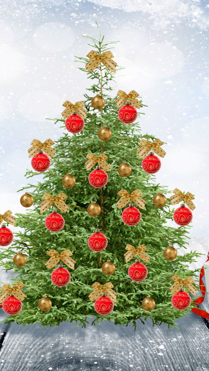 Neujahr, Weihnachten, Weihnachtsmann, Weihnachtsbaum, Weihnachtsdekoration. Wallpaper in 720x1280 Resolution