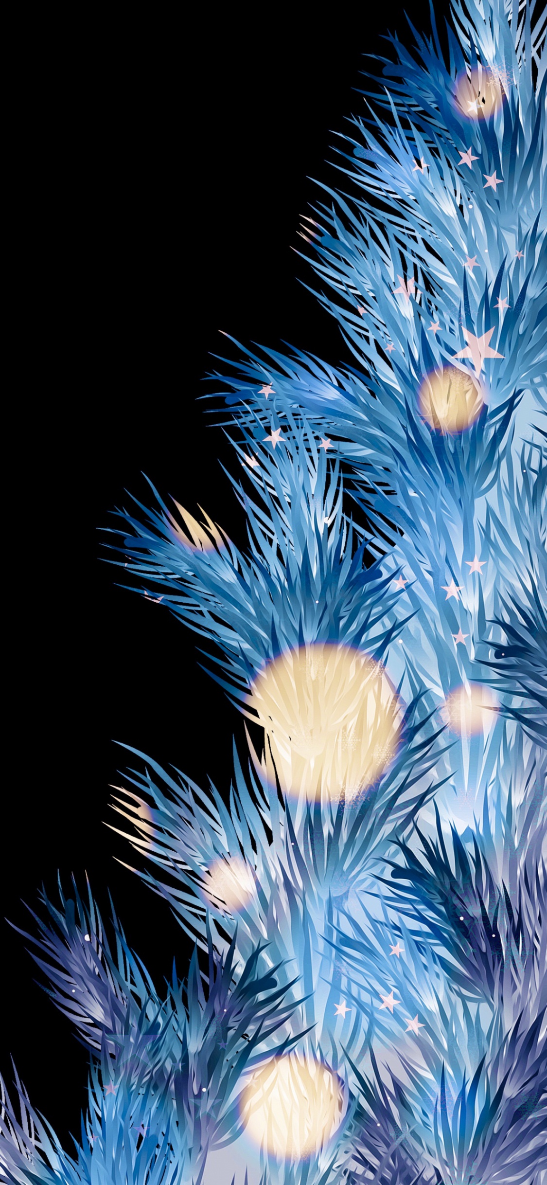 Nouvelle Année, Le Jour De Noël, Arbre de Noël, IOS, Blue. Wallpaper in 1125x2436 Resolution