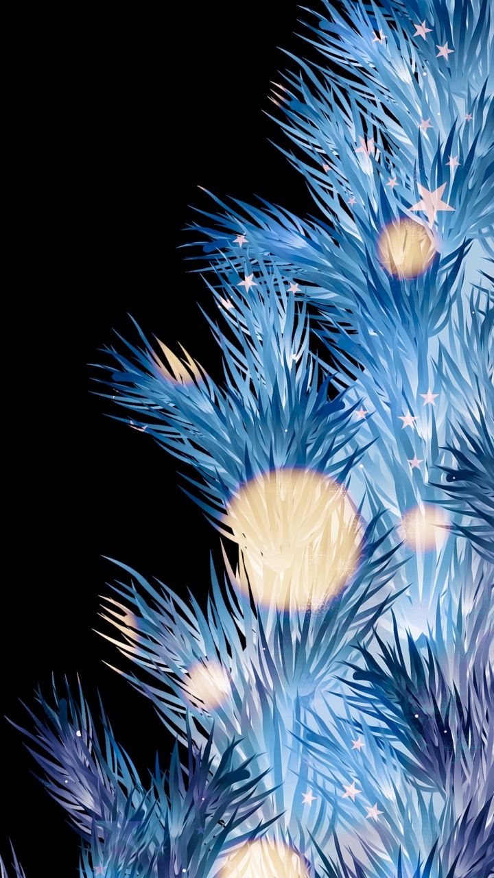 Nouvelle Année, Le Jour De Noël, Arbre de Noël, IOS, Blue. Wallpaper in 720x1280 Resolution