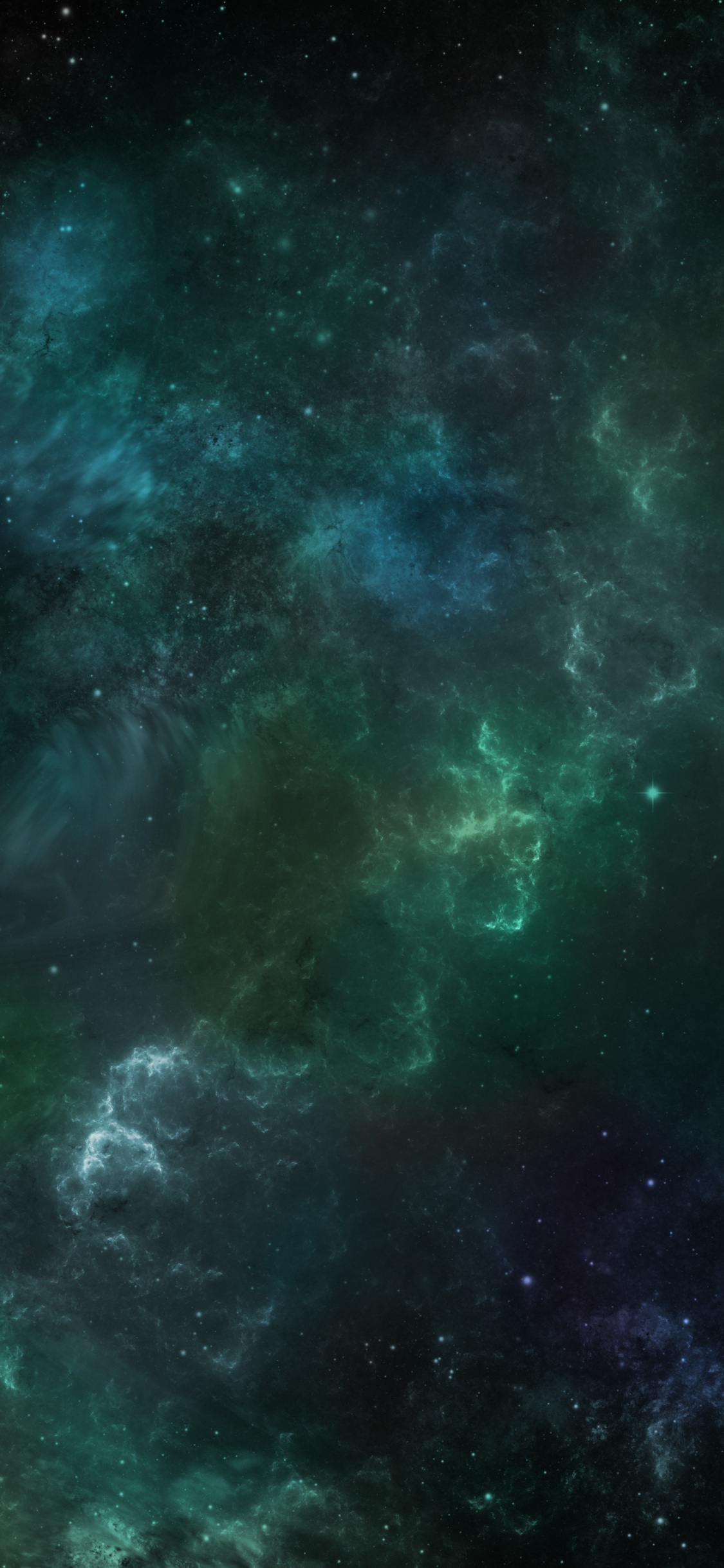 Green and Black Galaxy Illustration. Wallpaper in 1125x2436 Resolution