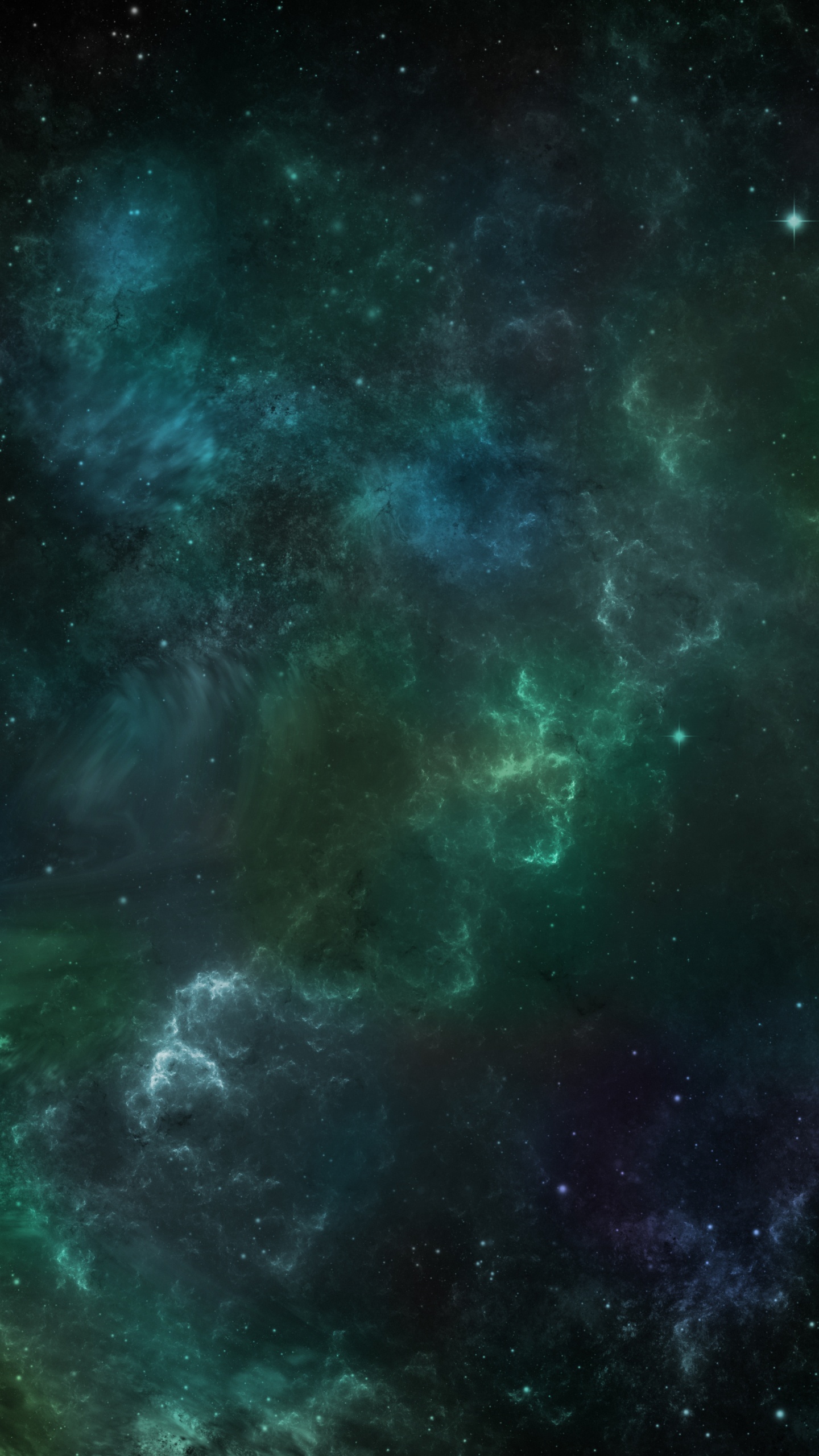 Illustration de la Galaxie Verte et Noire. Wallpaper in 1440x2560 Resolution