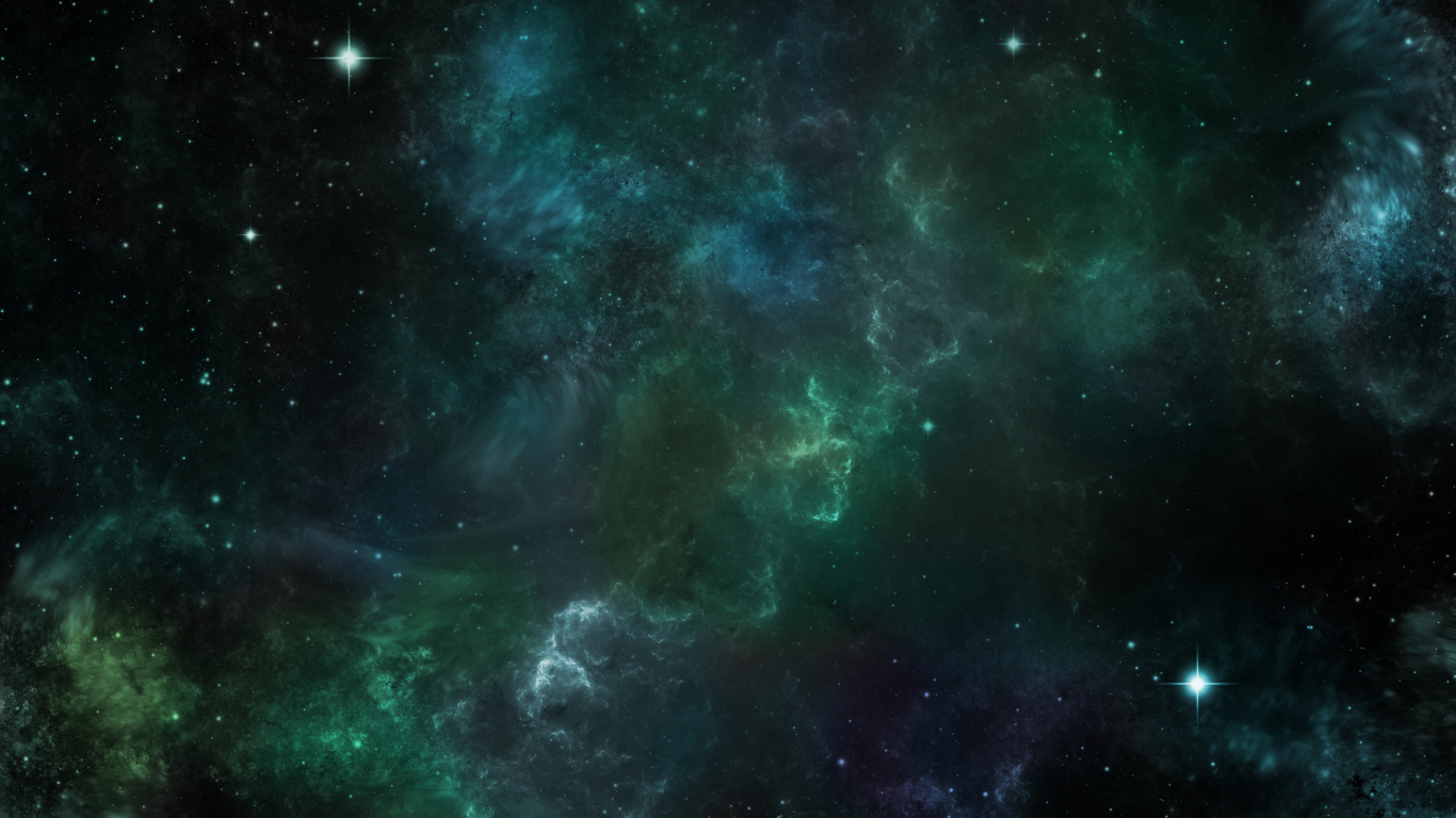 Ilustración de Galaxia Verde y Negro. Wallpaper in 1366x768 Resolution