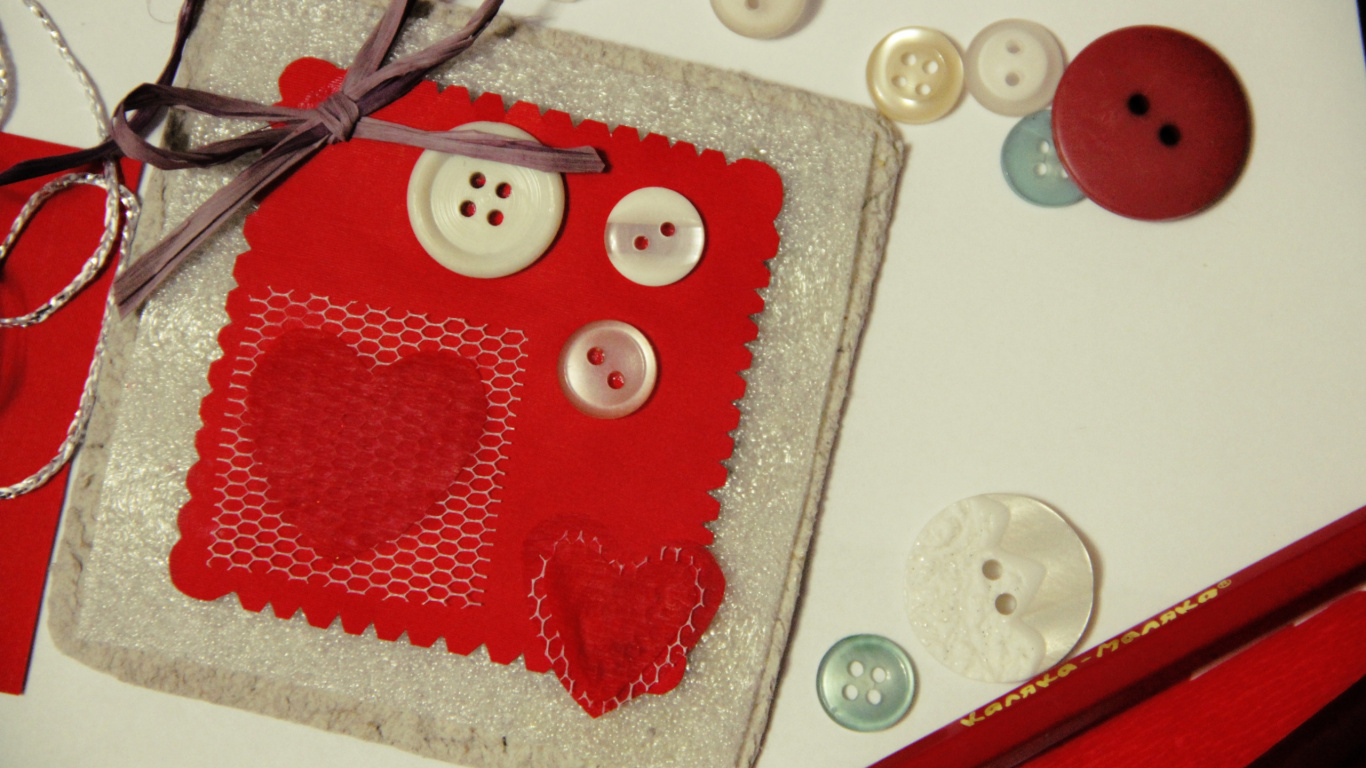 Textile, Button, Red, Passementerie, Sewing. Wallpaper in 1366x768 Resolution