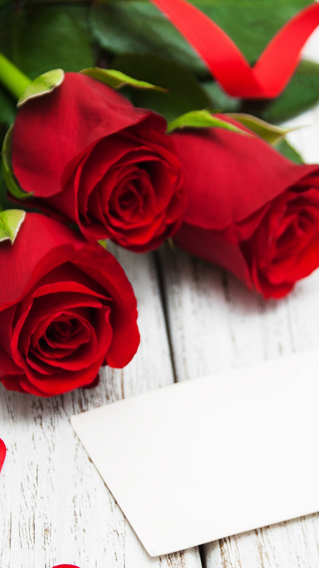 Cœur, Red, le Jour de Valentines, Roses, Amour. Wallpaper in 1080x1920 Resolution