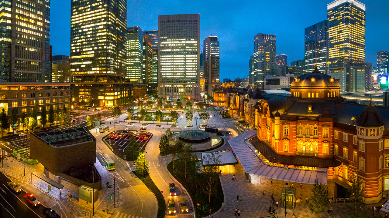 Immeubles de Grande Hauteur Pendant la Nuit. Wallpaper in 1280x720 Resolution