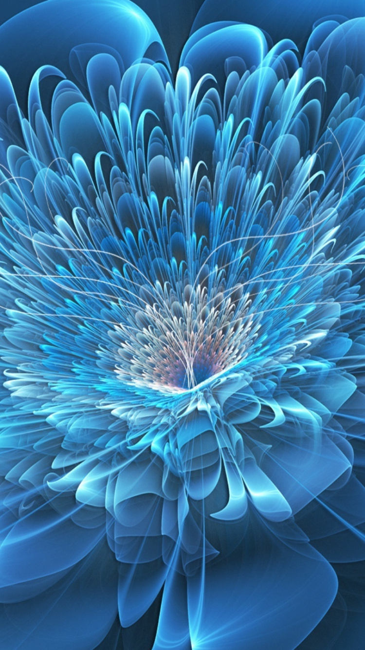 Flor Azul y Blanca en Fotografía de Cerca. Wallpaper in 750x1334 Resolution