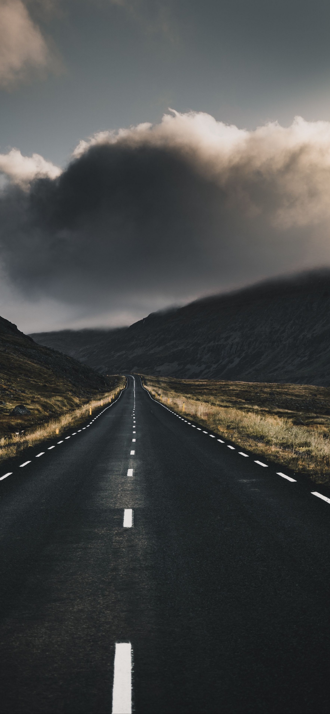 Route, Nature, Atmosphère, L'écorégion, Surface de la Route. Wallpaper in 1125x2436 Resolution