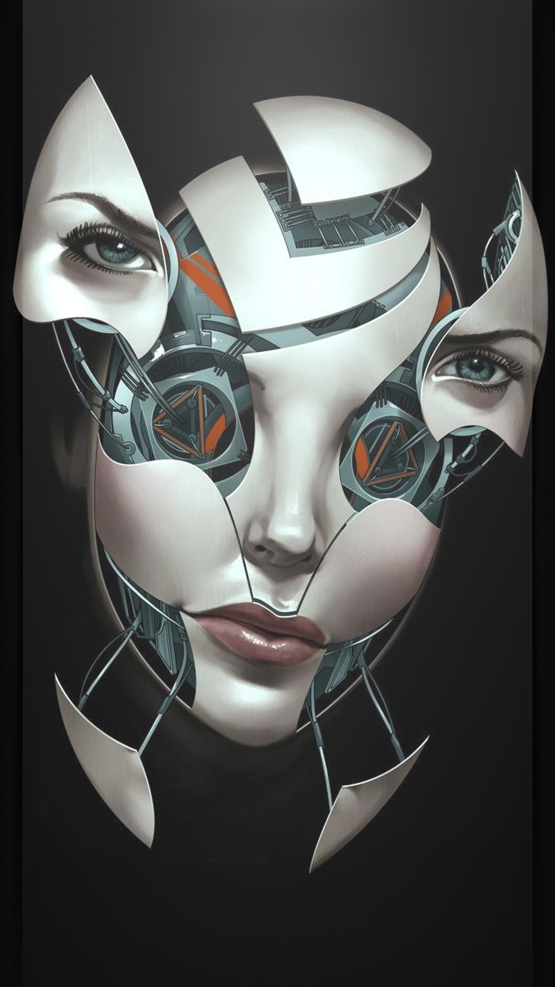 Robot, Ceja, Boca, Arte, Arnés. Wallpaper in 1080x1920 Resolution