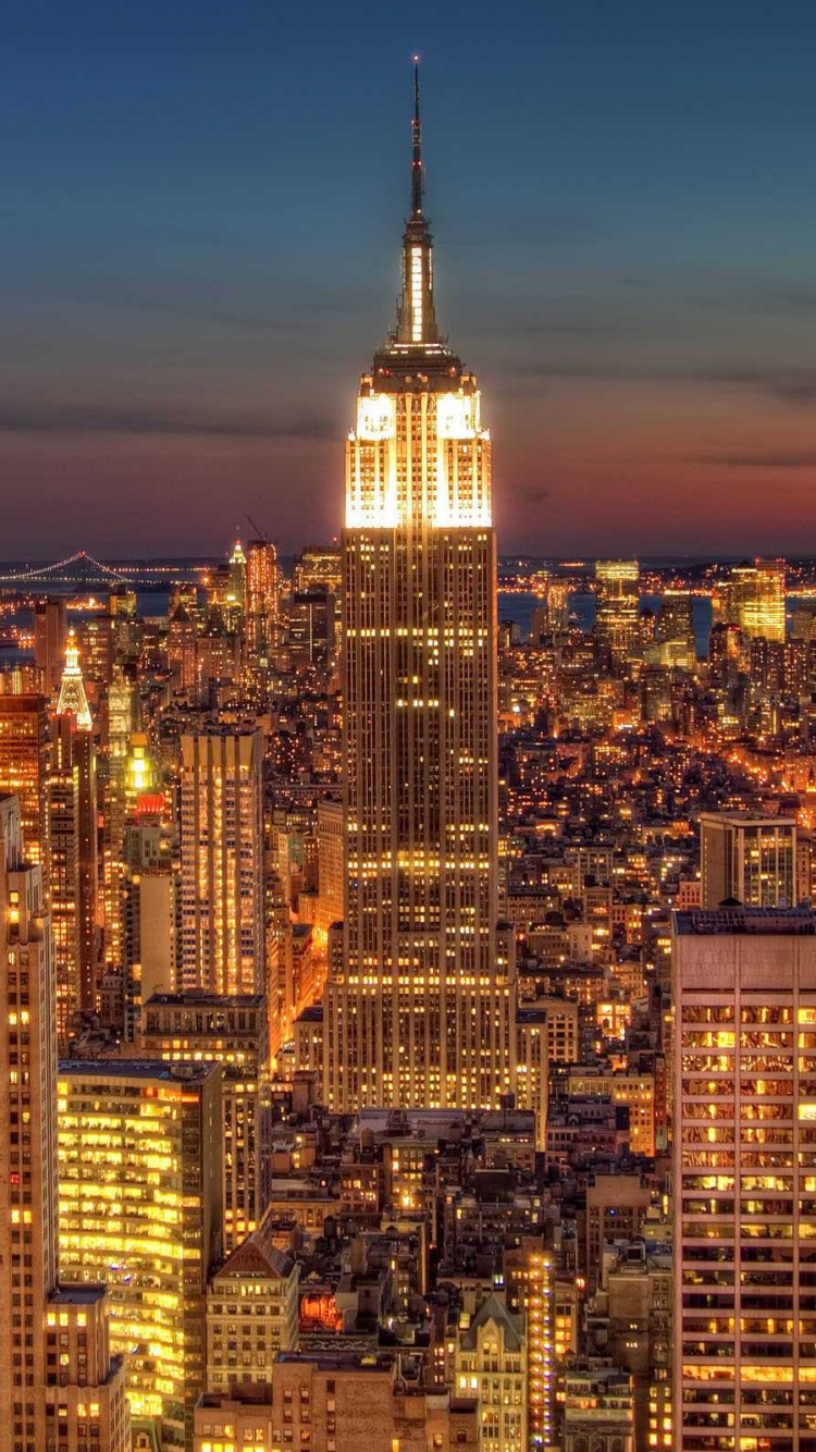 City Skyline During Night Time. Wallpaper in 750x1334 Resolution