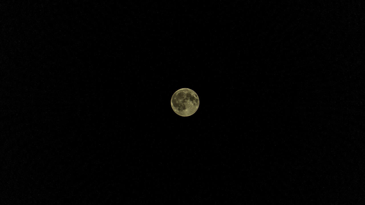 Pleine Lune Dans le Ciel Nocturne. Wallpaper in 1280x720 Resolution