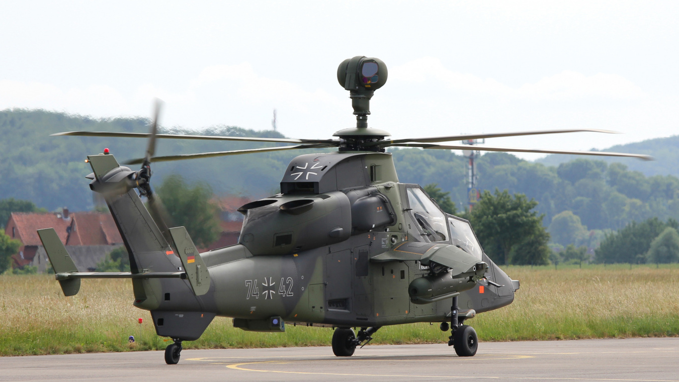 Helicopter Rotor, Eurocopter Tiger, Helicopter, Airbus, Aircraft. Wallpaper in 1366x768 Resolution