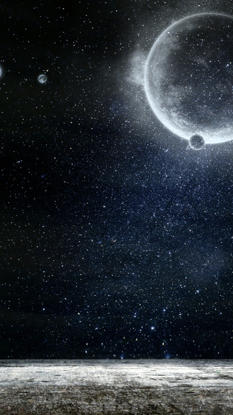 Moon Over The Sky During Night Time. Wallpaper in 750x1334 Resolution