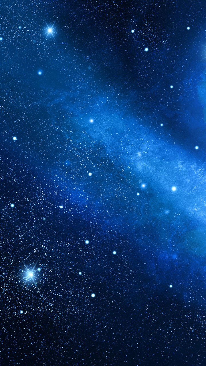 Blue and White Starry Night Sky. Wallpaper in 720x1280 Resolution