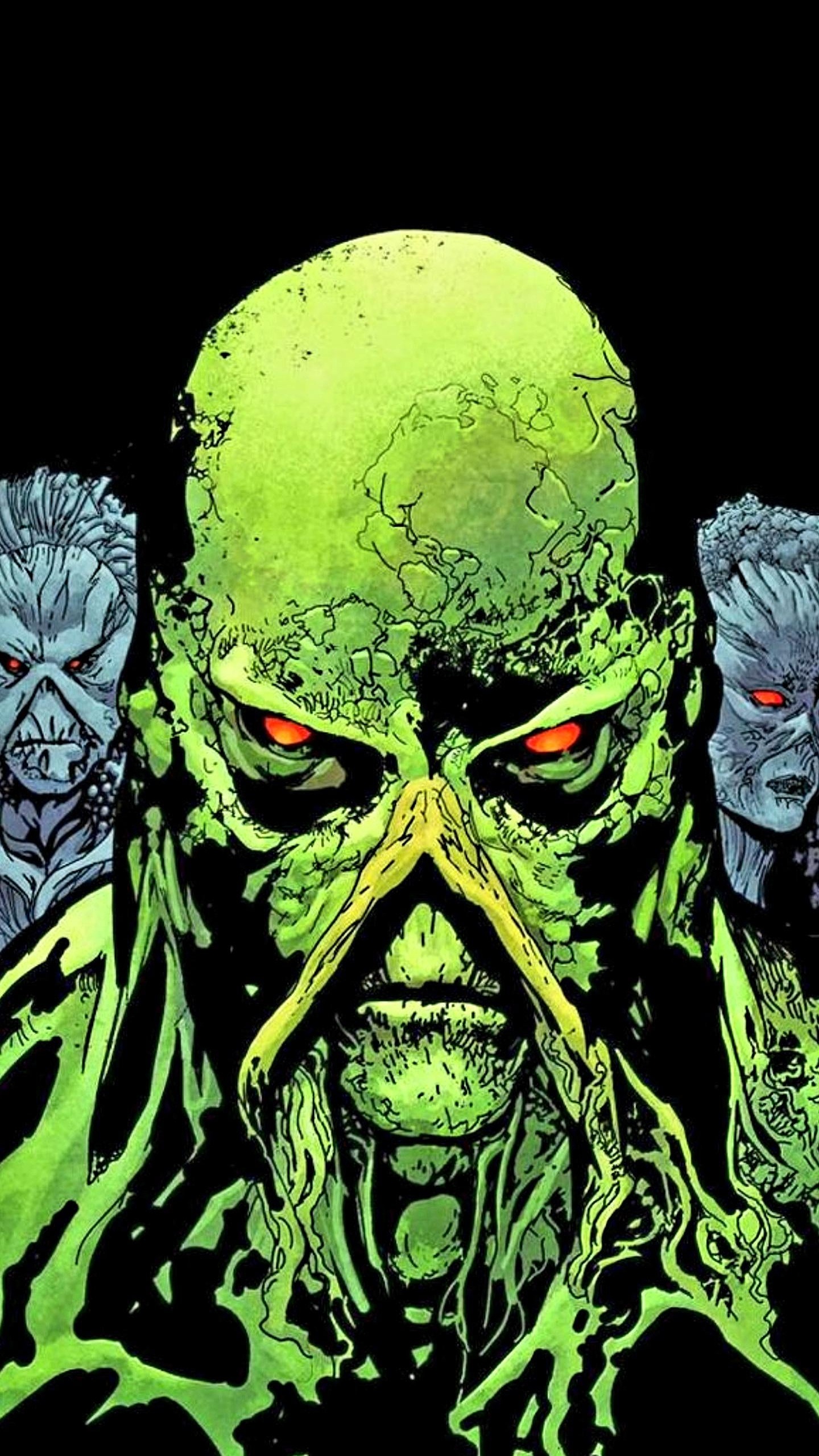 Swamp Thing Head, Swamp Thing, Floronic Man, Swamp Thing Annual 2012- 2, Alec Holland. Wallpaper in 1440x2560 Resolution